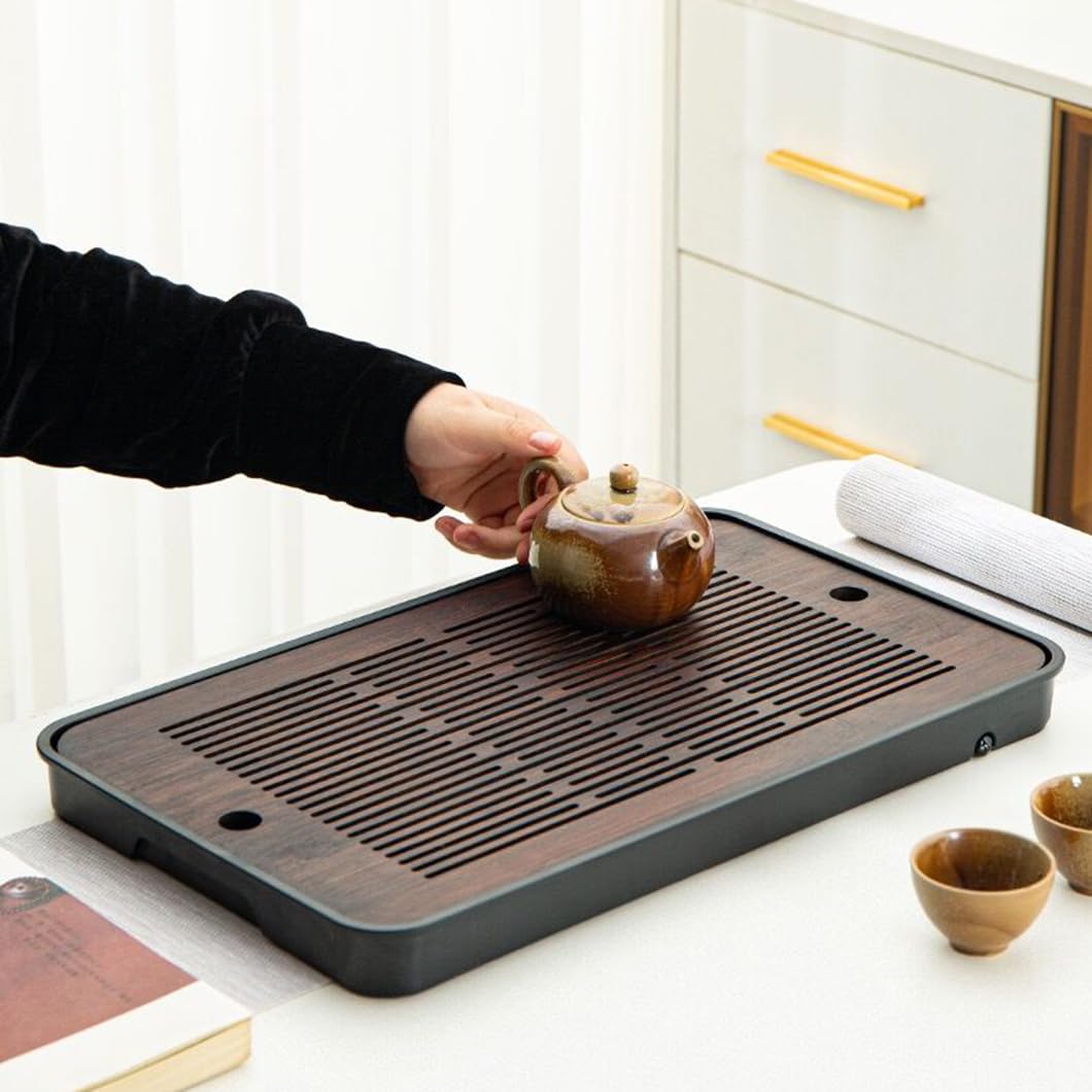 Large 17 Inch Bamboo Chinese Gongfu Tea Tray Table Box with Water Storage for Kungfu Kung fu Tea Set