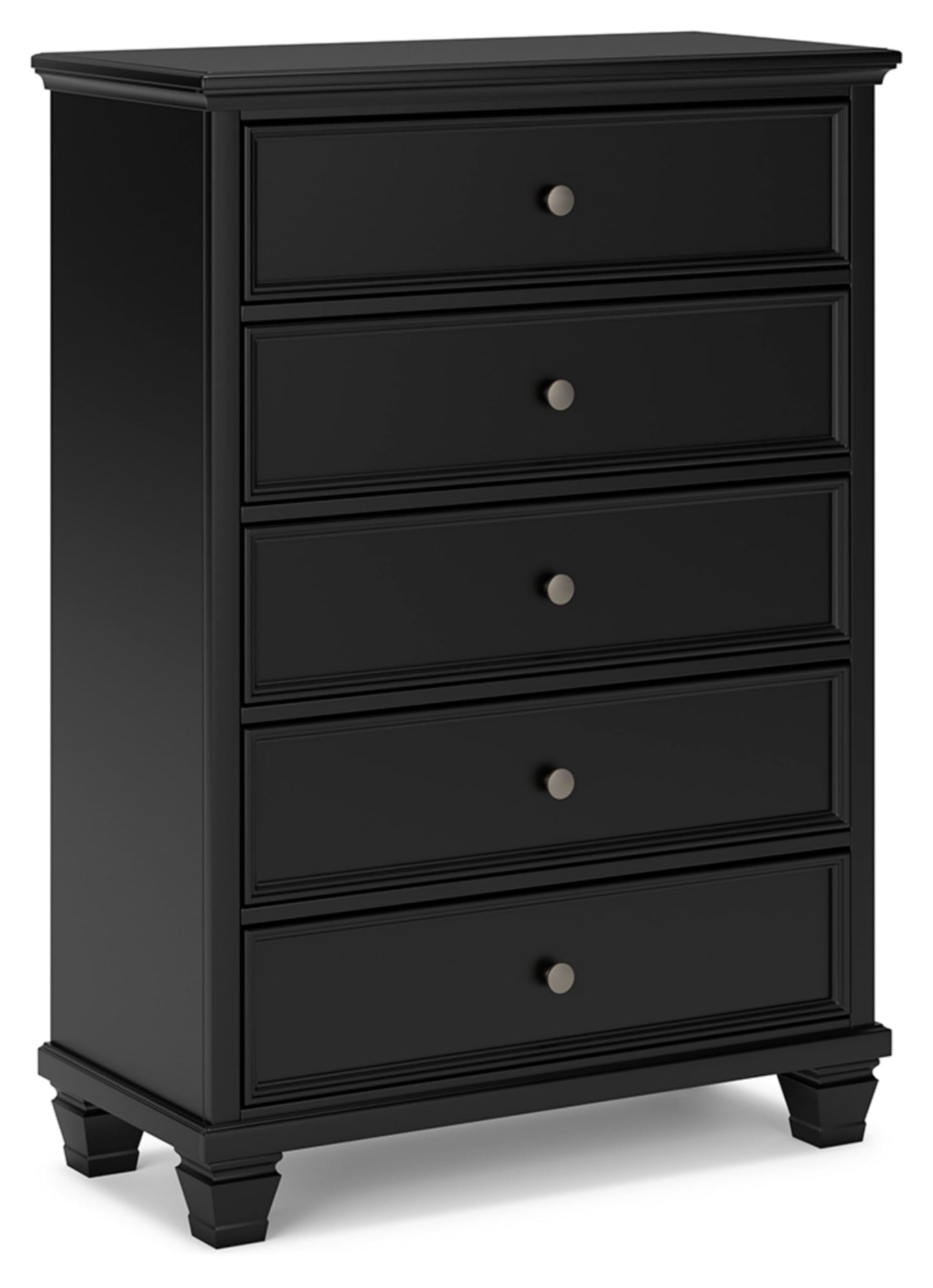 Signature Design by Ashley Lanolee Black Chest of Drawers, Tall Dresser, 5-Drawer Wooden Dresser for Bedroom, 36" W x 17" D x 50" H