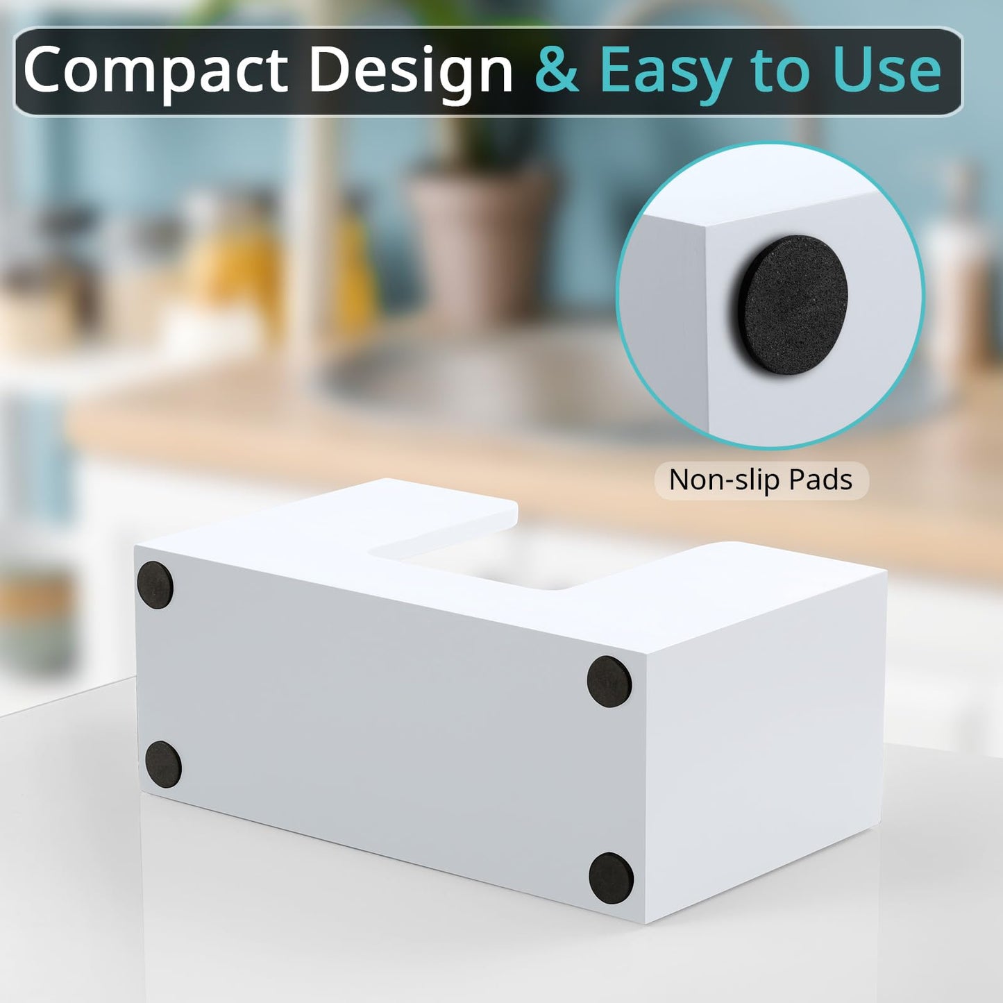 Paper Towel Dispenser Countertop, Wooden Bathroom Paper Towel Holder, White Napkin Holder for Kitchen, Countertop Multifold C-Fold, Z-Fold, Trifold Paper Hand Towel Dispenser for Bathroom Toilet