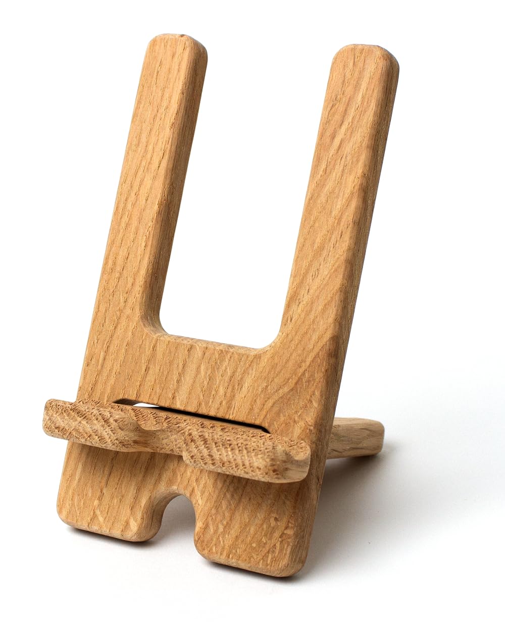 Roots & Woods Wooden Multi-Device Tablet & Phone Stand, Desktop Holder with Charging Cable Management