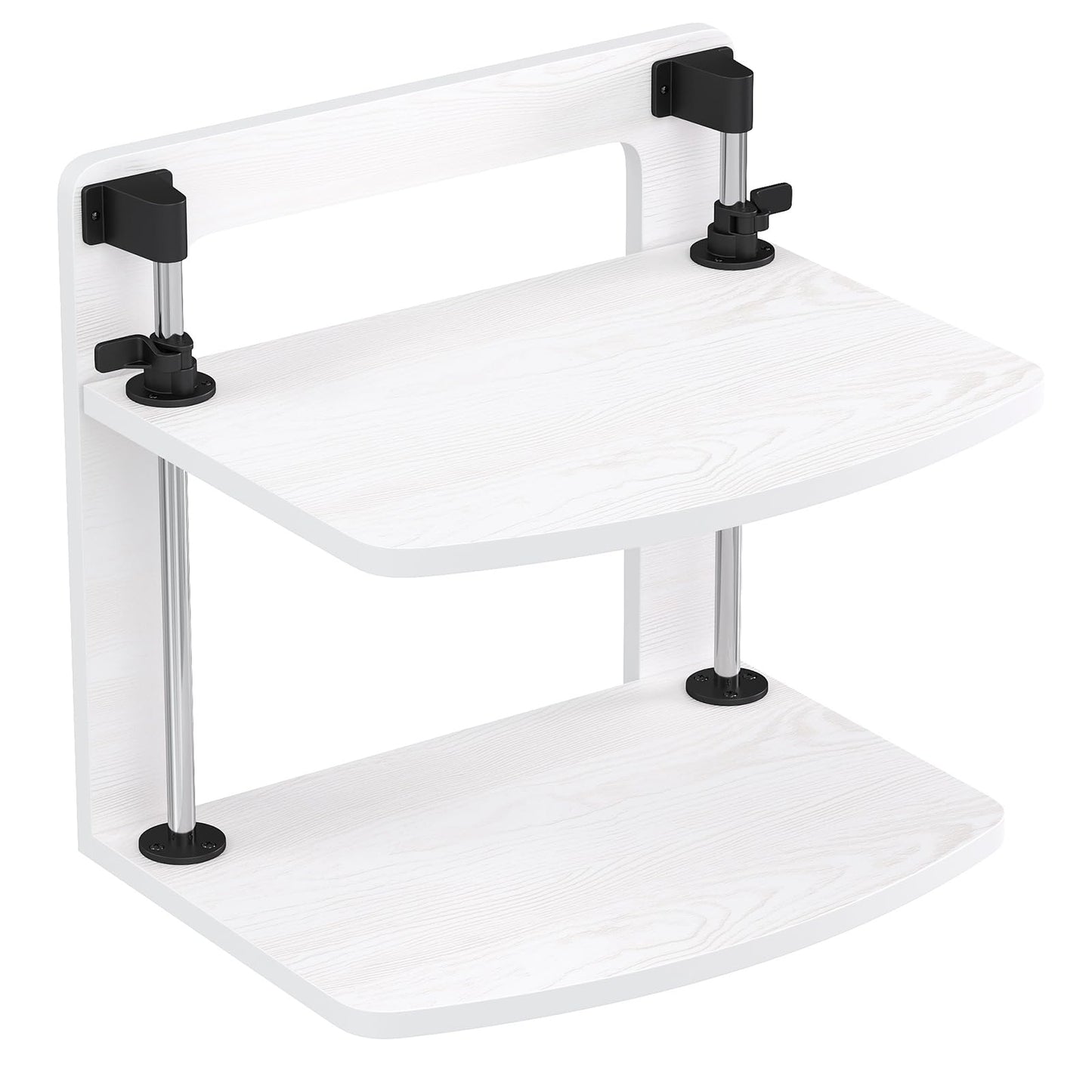 WikrOck 15.6 14 13.3 Inch Laptop Computer Monitor Stand Riser for Reduced Neck Strain, Adjustable Height Desk Shelf Organizer Monitor Riser Stand for PC Monitor Laptop - Withe - Wood Grain, MR01-L