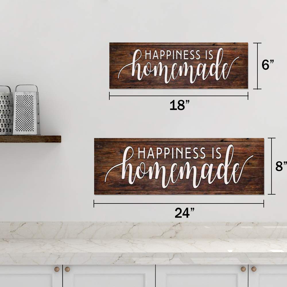 Happiness is Homemade Farmhouse Rustic Looking Wood Sign Wall Décor Gift 6 x 18 Wood Sign B3-06180028035