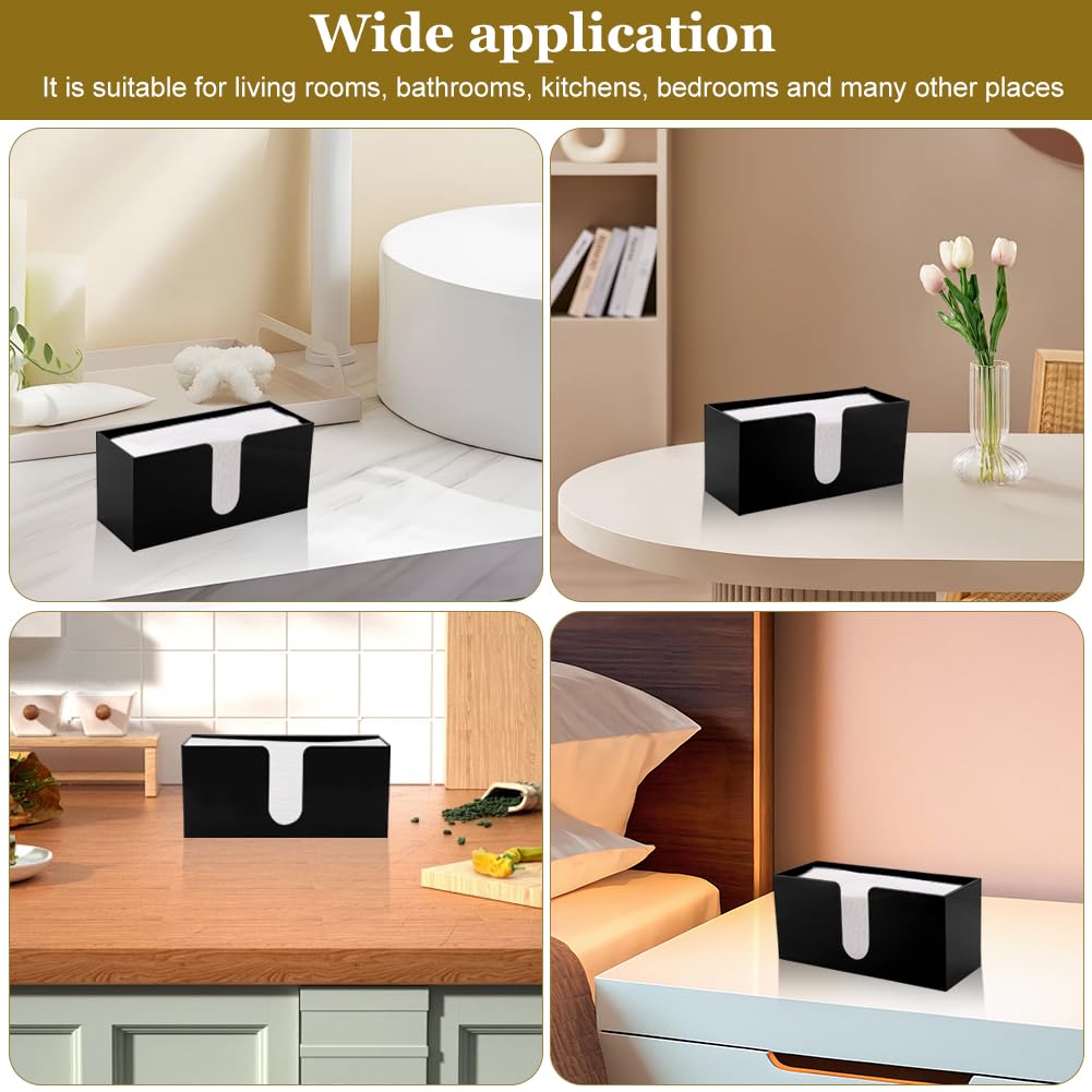 Paper Towel Dispenser Countertop, Acrylic Paper Towel Holder, Black Napkin Holder for Kitchen, Countertop Multifold C-Fold, Z-Fold,MultiFold Trifold-Bathroom Kitchen Restaurant