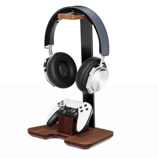 CUIWHRL Controller Stand Wood Headphone Stand for Desk Gaming Desk Accessories Controller Holder for Gaming Equipment Headset Holder Gift for Father,Son,Husband,Boyfriend