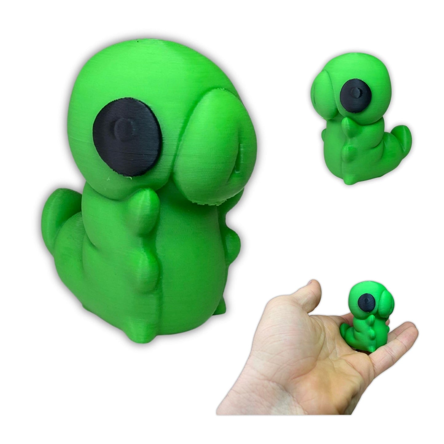 Little Green Grub Figurine - Vibrant Handheld Forest Creature Statue - Indie Game Inspired Desktop Companion and Gaming Room Shelf Decor
