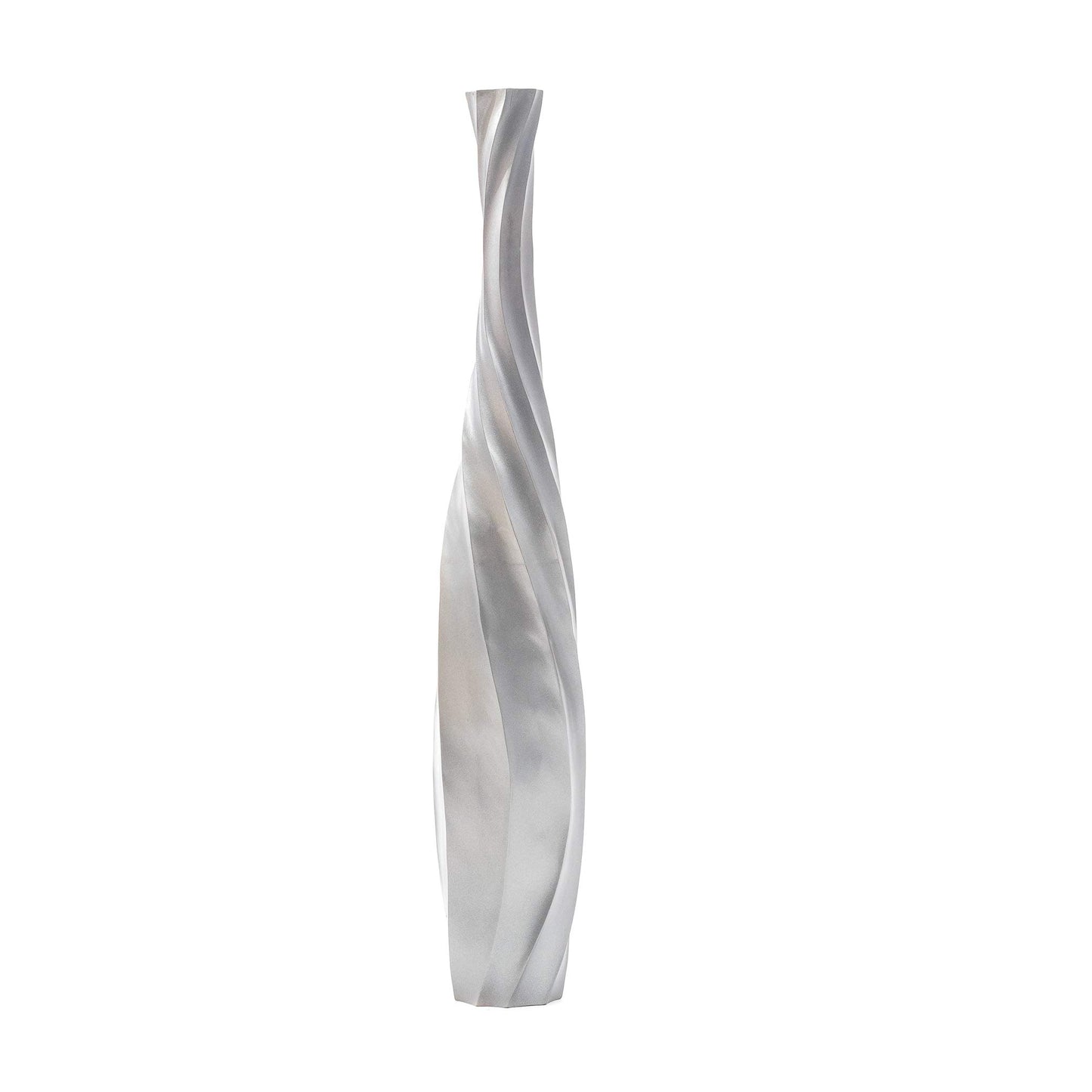 Leewadee Large Silver Home Decor Floor Vase - Wooden 34 inch Tall Farmhouse Decor Flower Holder for Fake Plant and Pampas Grass