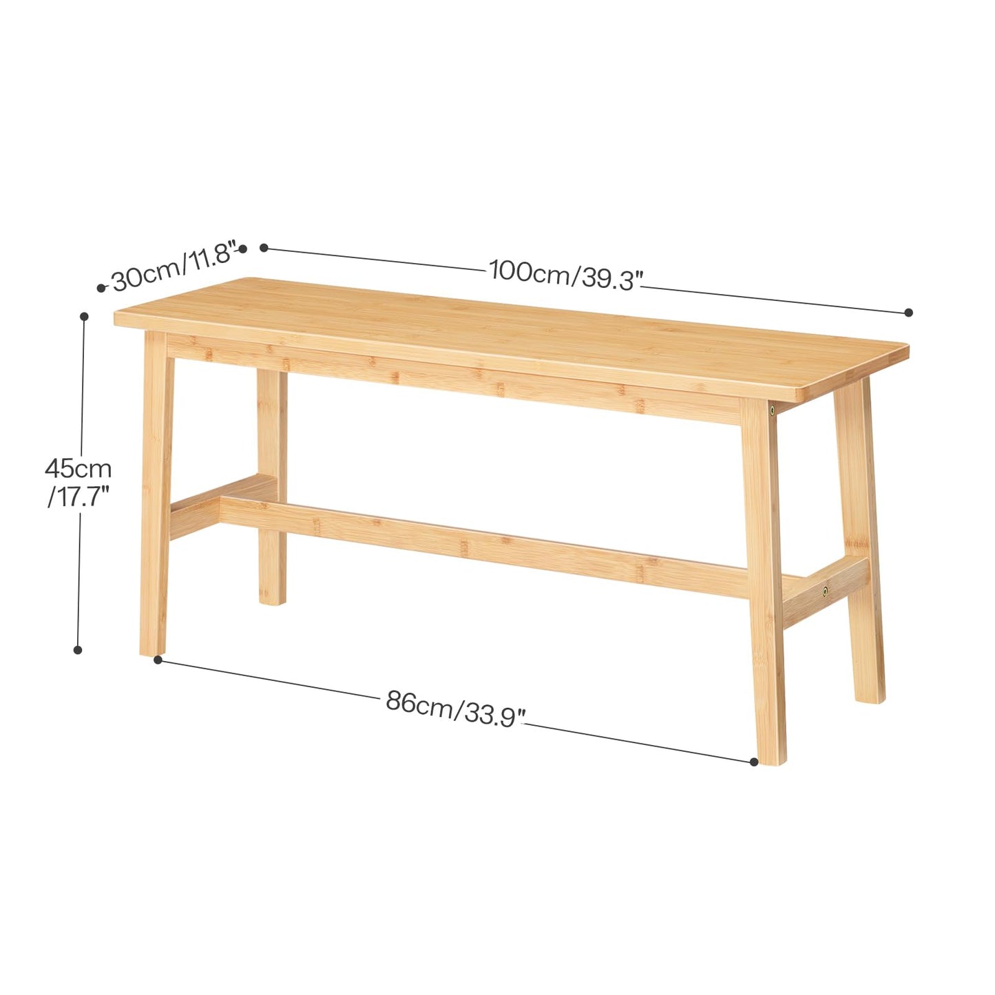 HOOBRO 39.3'' Bamboo Dining Bench, Farmhouse Table Bench, Kitchen & Living Room Furniture, Easy to Assemble, Sturdy and Stable, Natural YL03CD01G2