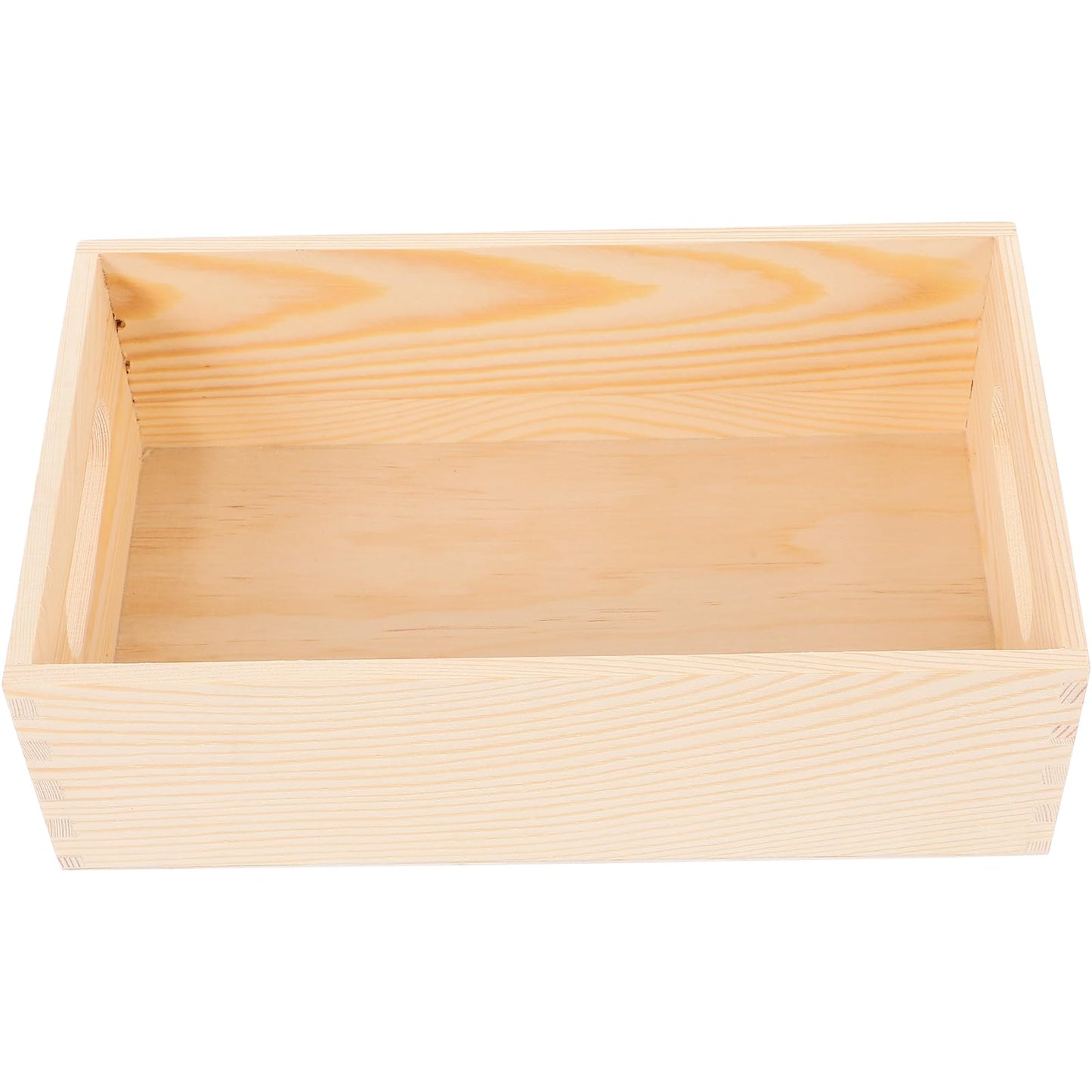 jojofuny Wooden Crate Storage Case Multi-use Tool Storage Box Portable with Side Handles, Small Open-Top Rustic Wood Organizer for Home, Office & Workshop