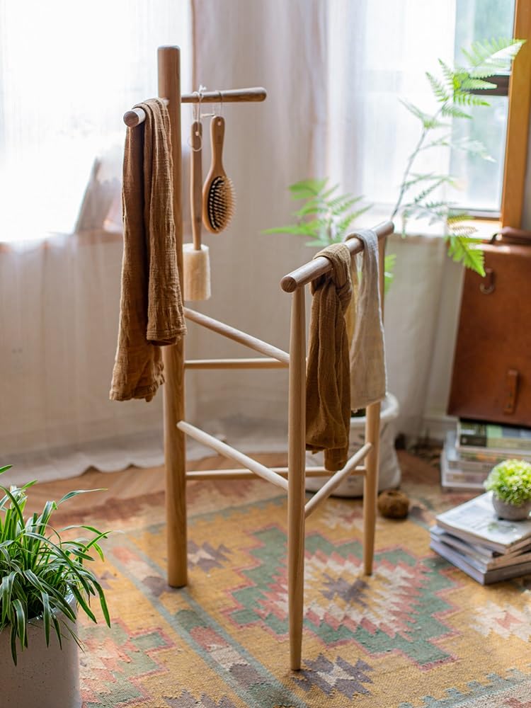 NMGMJQ Towel Stand Holder Wooden Towel Stand Free Standing Towel Rack Towel Holder Stand Hand Towel Drying Rack Floor Standing Blanket Holder