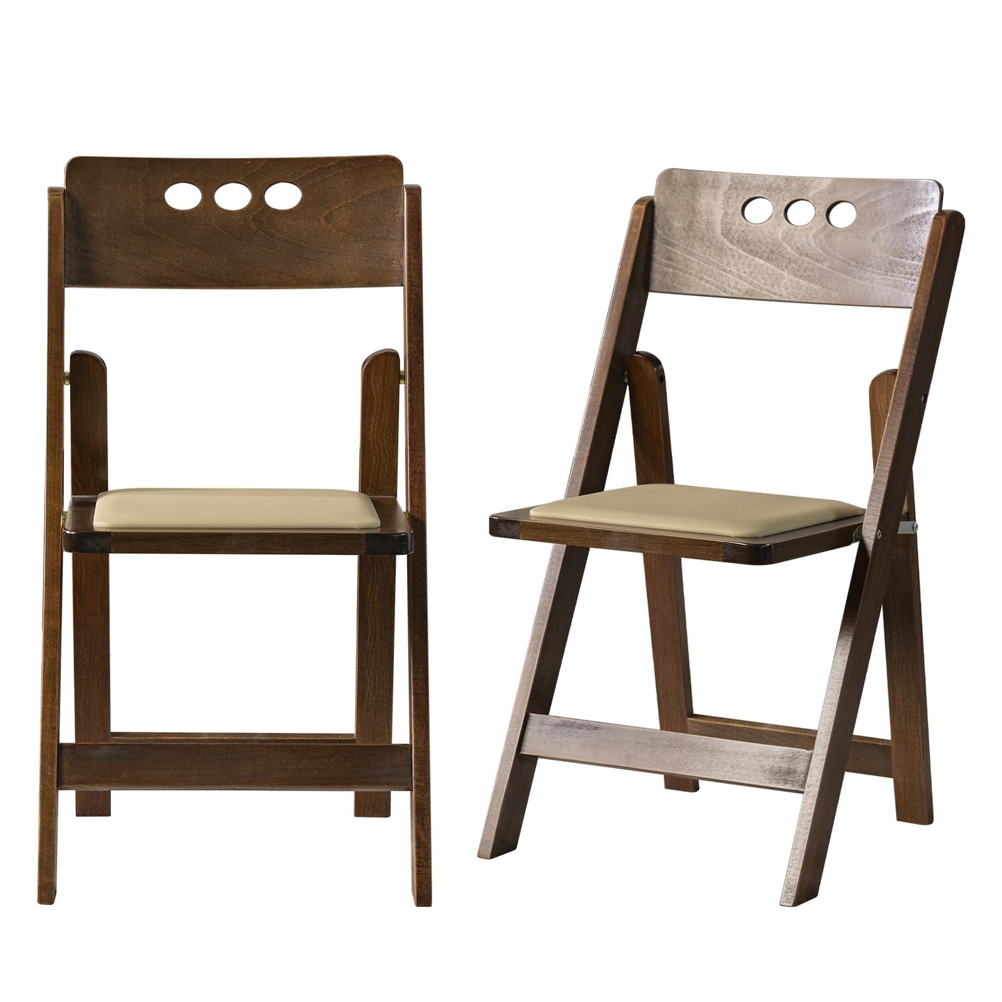 BYKXYW 4 Pack Series Fruitwood Wood Folding Chair with Soft Leather Cushion Suitable for Weddings Offices Outdoor Activities Factory Direct Sale Quality Assurance