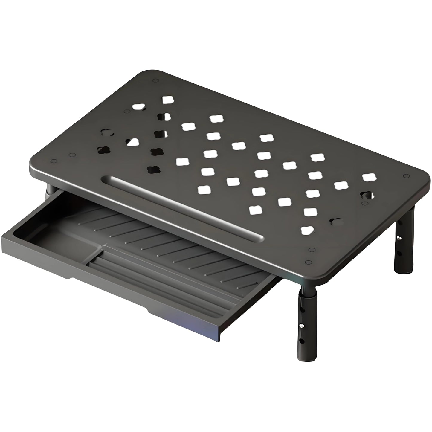 PLENTY MORE Adjustable Ergonomic Monitor Stand with Spacious Storage Shelf - Heavy-Duty Steel for Home Office & Gaming, Reduces Neck/Back Strain, Elevates Screens to Eye Level