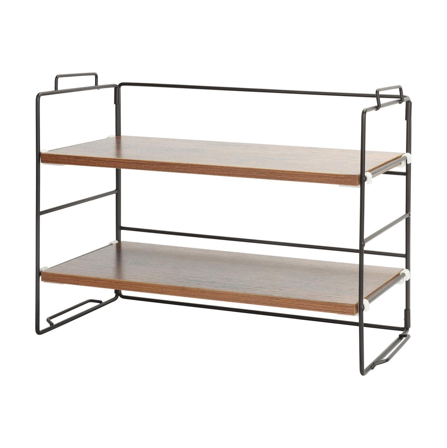 KATHY&BOB Wood Desk Shelf Organizer, 2-Tier Desktop Supplies Storage Rack, Adjustable Stackable Desk Shelf for Office, Kitchen, Bathroom, 15.75"*12.2"*7.87"