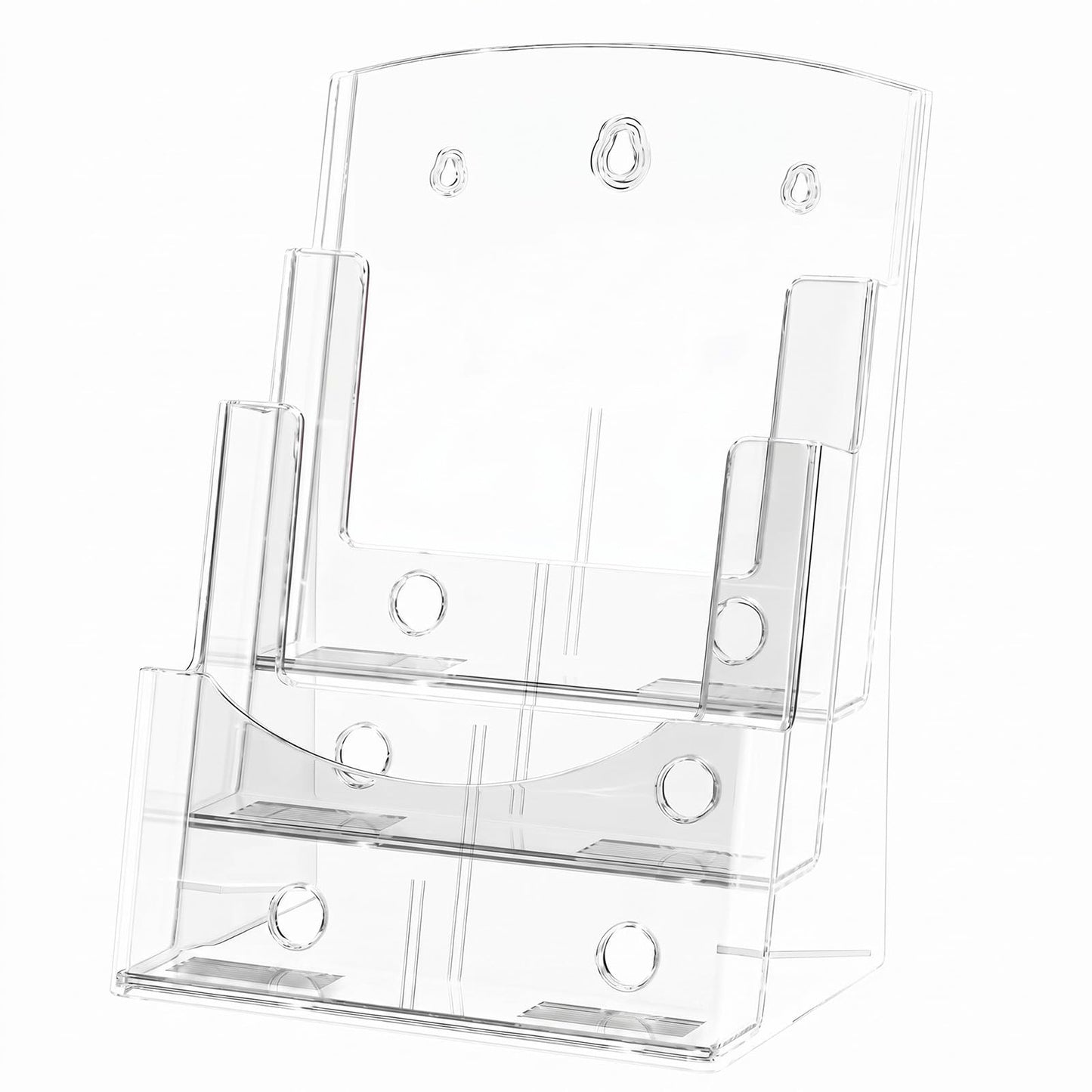 Viymgit Acrylic Brochure Holder 8.5 x 11 inches, 3 Tier Clear Plastic Flyer Holder Display Stand, Wall Mount/Countertop Literature Organizer for Documents, Pamphlets, Booklets, and Menu