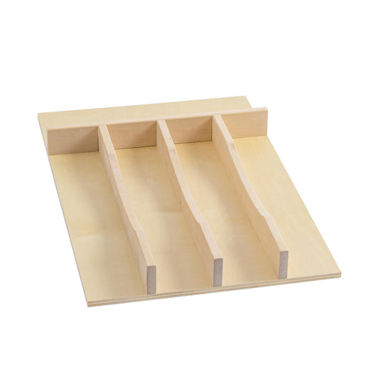 WelFurGeer Solid Birch Wood Silverware Drawer Organizer, Wooden Cutlery Drawer Organizer, Utensil Tray for Kitchen Drawers, Kitchen Utensil Organizer for Silverware, Flatware, Spoons, Forks, Knives