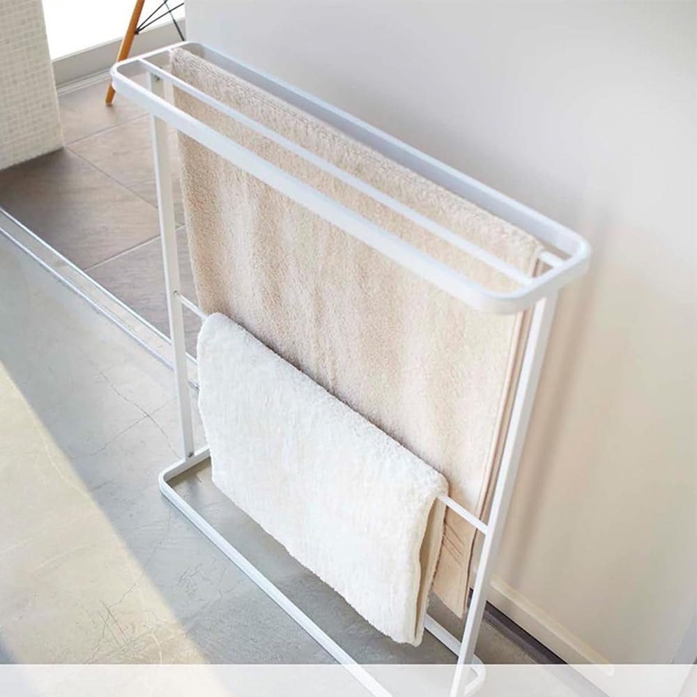 Towel Rack Iron Floor Towel Rack Bathroom Storage Simple Free Standing Rail