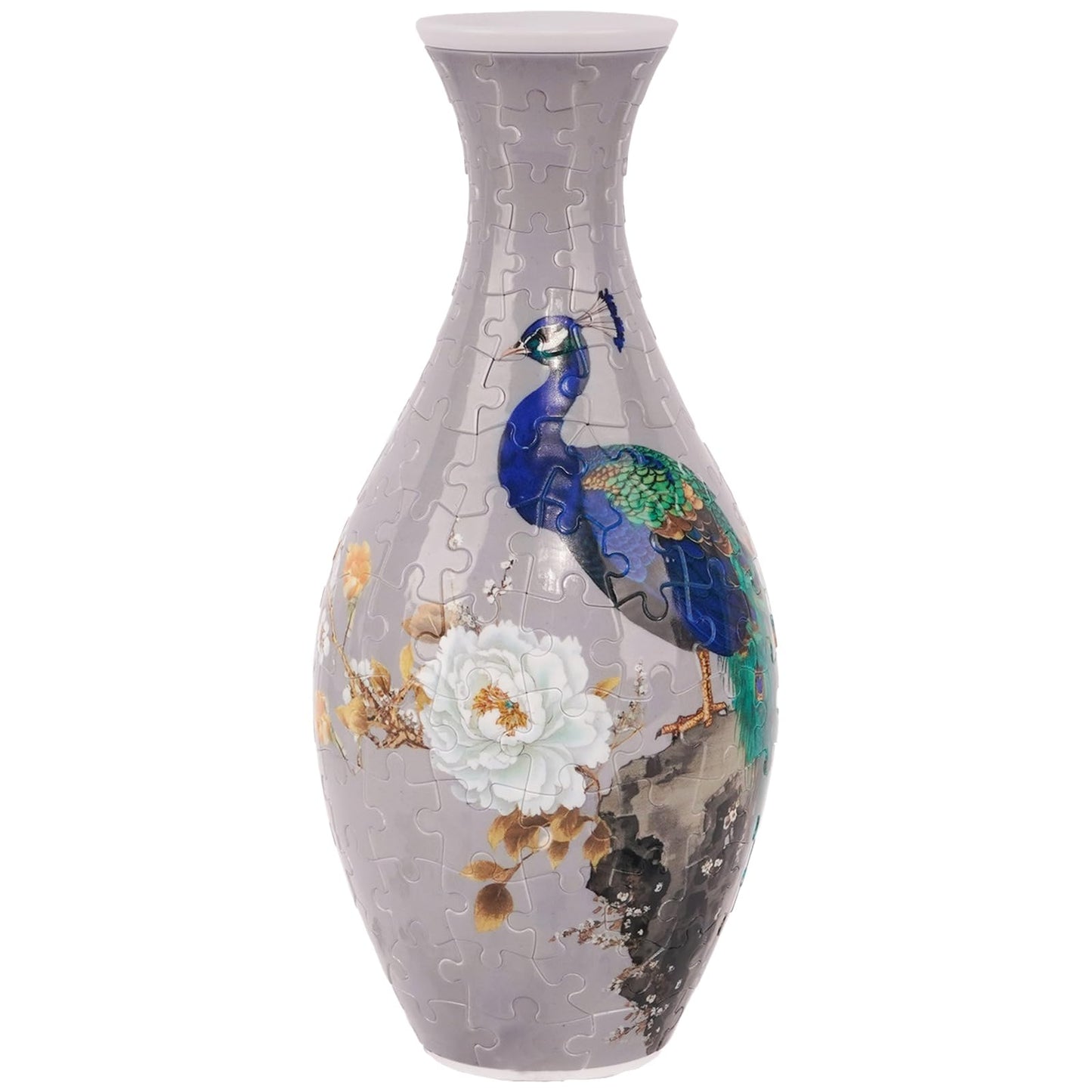 KAAYEE 3D Puzzle Vase, DIY Flower Vase Puzzle for Adults, Artistic Home Decor & Stress Relief Craft, Unique Gift for Birthday Housewarming (Peacock)
