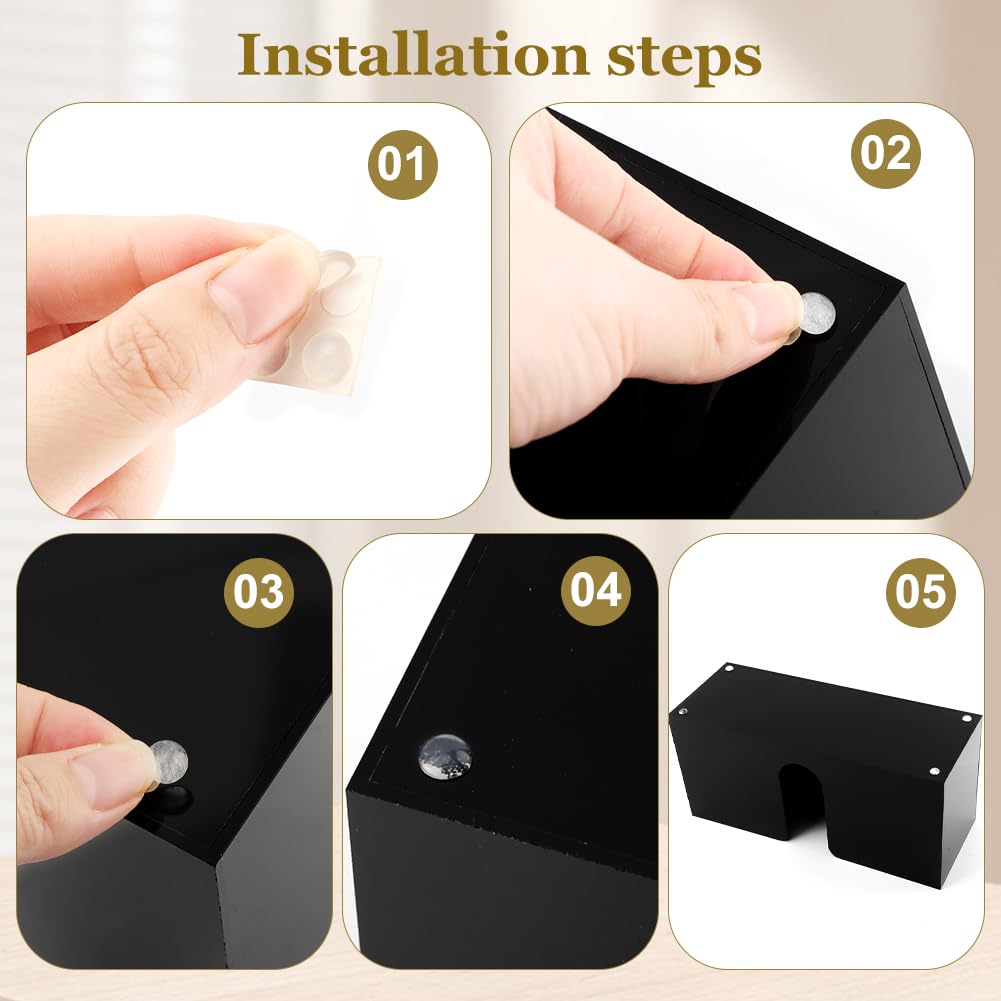 Paper Towel Holder Countertop, Acrylic Napkin Dispenser, Multifold Paper Towel Dispenser, Black Napkin Holder for Z-fold C-fold Trifold
