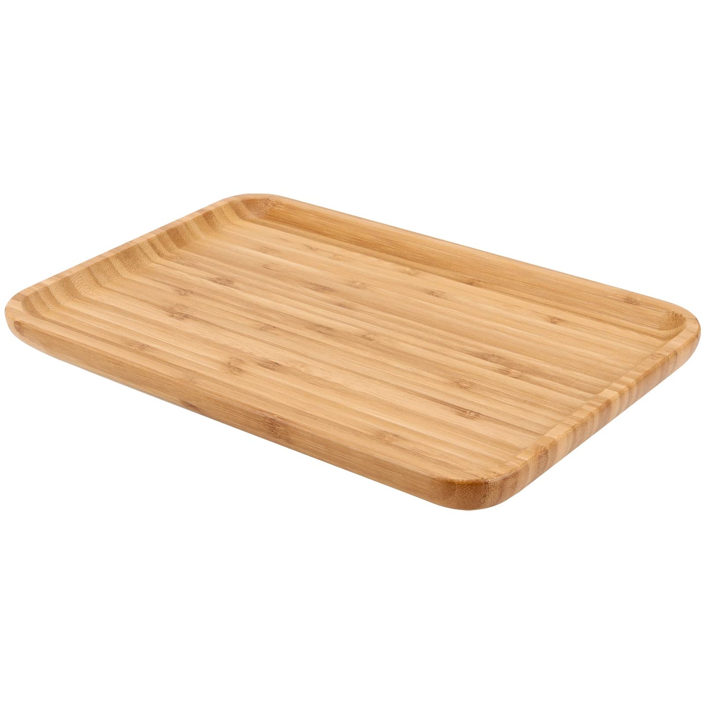 KOHAND 3 Pack 12 x 8 x 0.8 Inches Bamboo Serving Platter Tray, Bamboo Tray Cheese Plate Rectangular Platter for Fruit, Appetizer, Cheese
