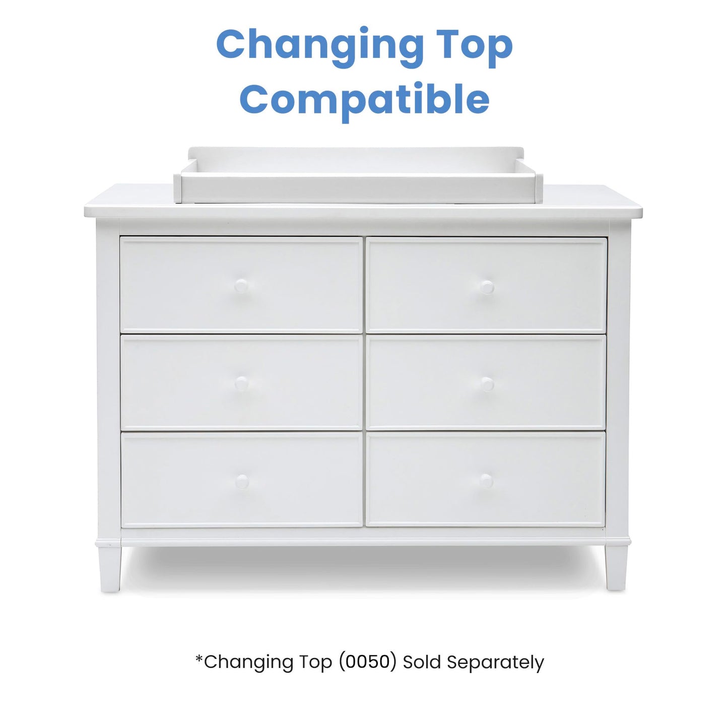 Delta Children Haven 6 Drawer Dresser with Interlocking Drawers - Greenguard Gold Certified, White