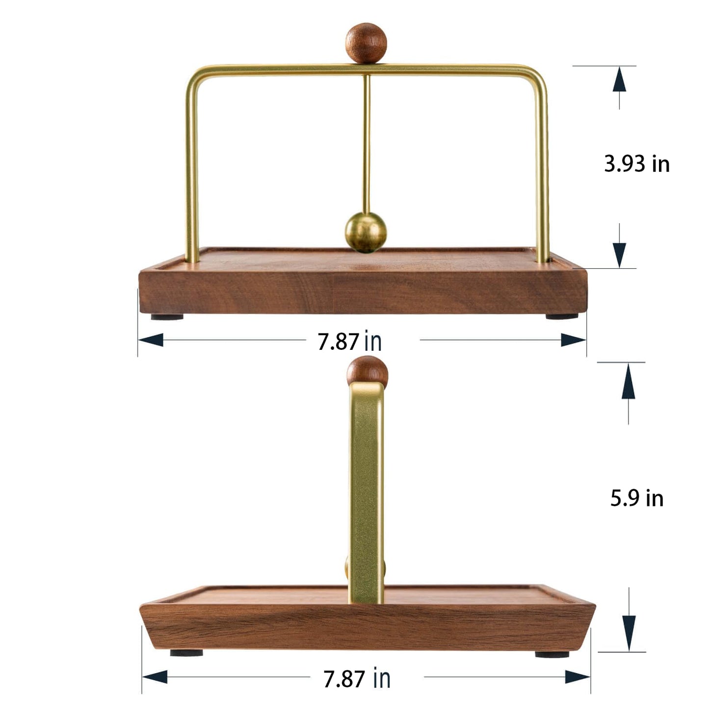 Wood Napkin Holder for Table, Square Tabletop Napkin Dispenser with Sophisticatedly Metal Center Bar, Cocktail Napkin Holder for Home, Kitchen, Office, Restaurant, Hotel, Cafe, Bar