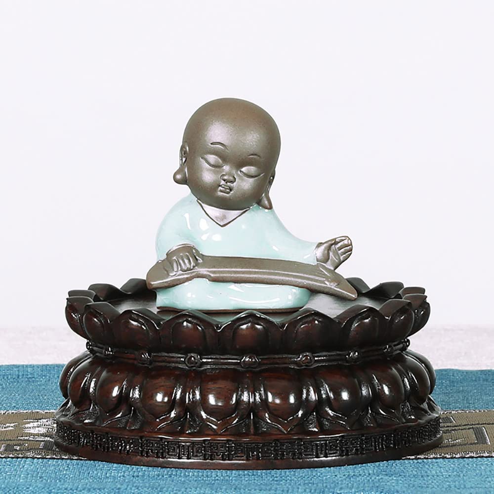 GOLDY&WENDY Chinese Wooden Rosewood Lotus Base Guanyin Buddha Statue Sculpture Pedestal Craft Display Stand
