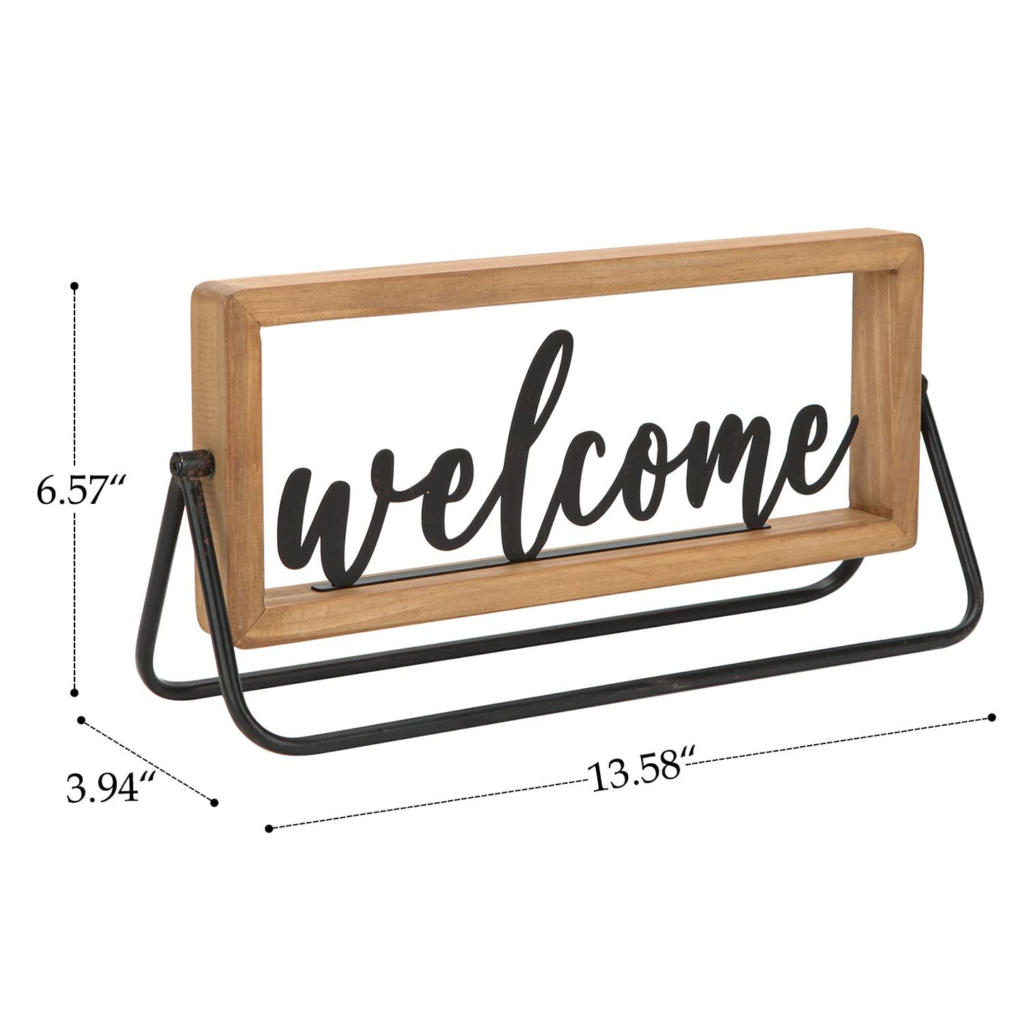 NIKKY HOME Wooden Welcome Sign, Rustic Table Signs Freestanding Word Sign Decorative Cutout Welcome Letters Sign for Home Ornament Entryway Living Room Indoor Decor