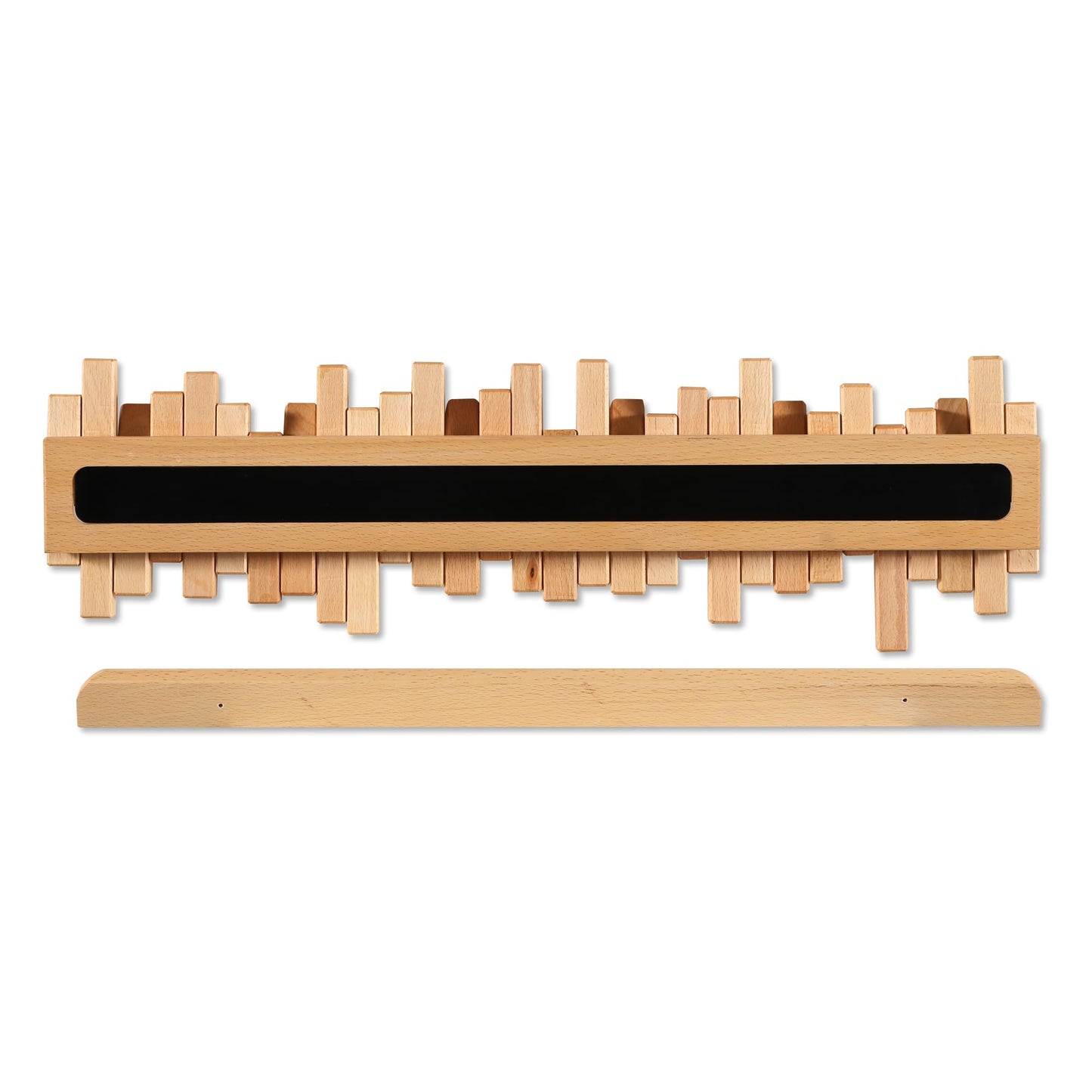 Acsigesn Wooden Coat Rack Wall Mounted Sticks Multi Rack Solid Handmade Natural Beech Wood Artwork with 7 Flip-Down Unique Modern Hooks for Coats Bag Hat Umbrella