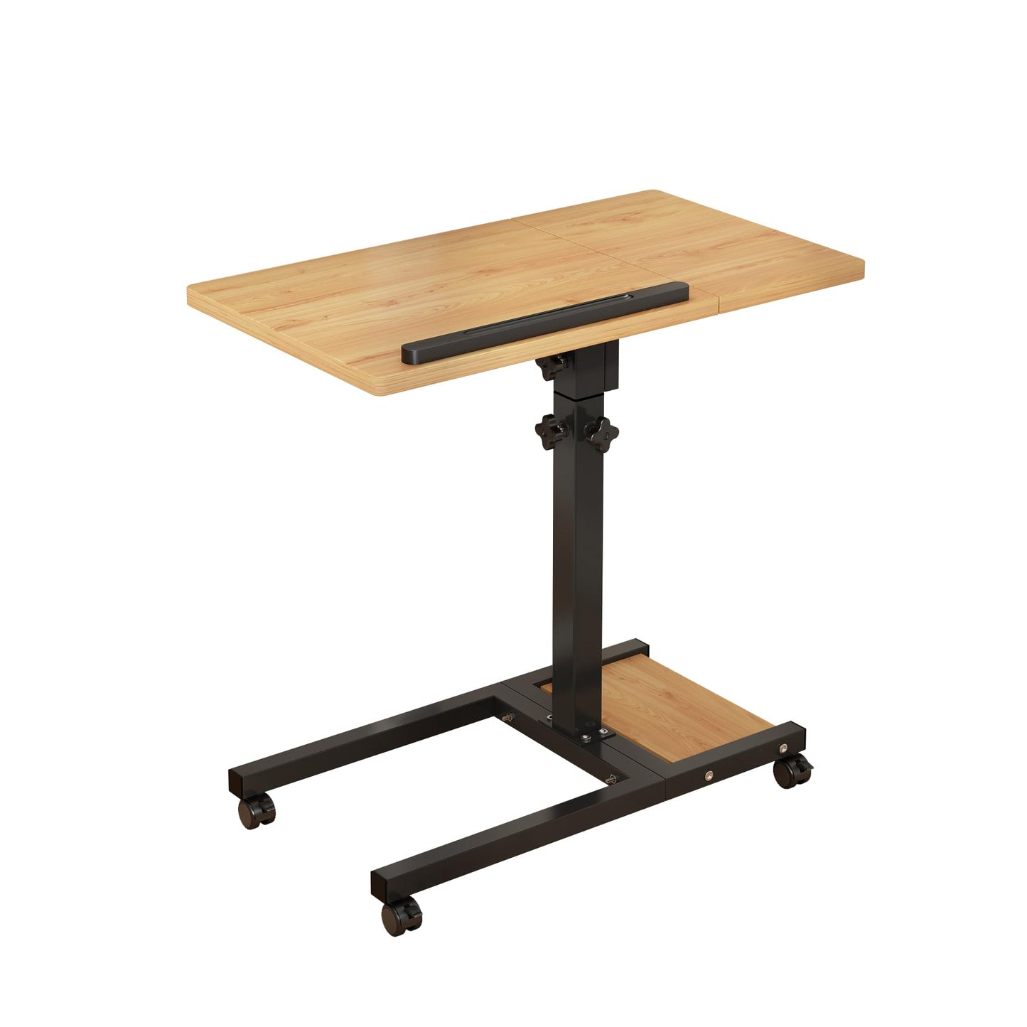 TigerDad Mobile Adjustable Height Laptop Stand PC Computer Portable Notebook Swivel Laptop Desk Rolling Table Desk Cart Tiltable with Wheels Casters& Mouse Pad Table