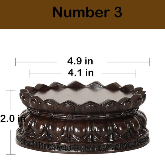 GOLDY&WENDY Chinese Wooden Rosewood Lotus Base Guanyin Buddha Statue Sculpture Pedestal Craft Display Stand