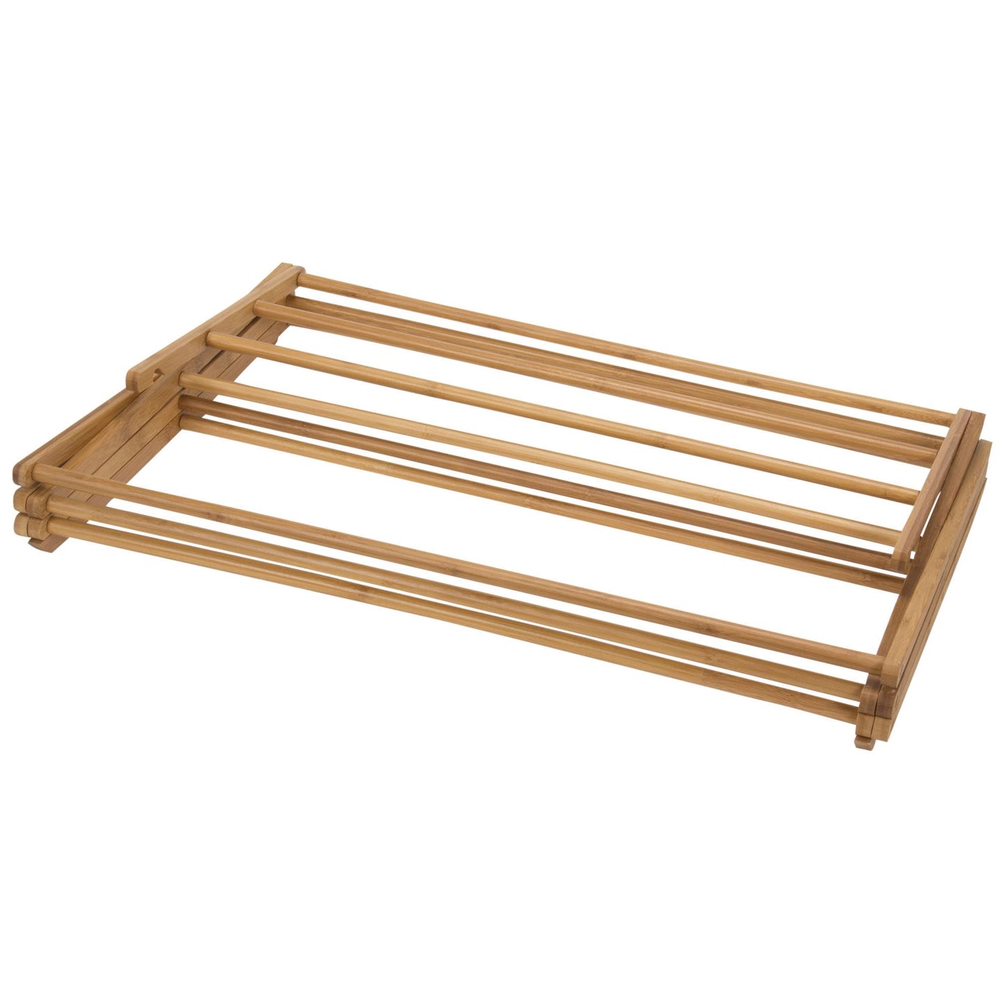Household Essentials Bamboo Folding Clothes Drying Rack, Upscale Laundry Rack with 11 Dowels, Environmentally Friendly, Stable Frame, Shelf for Drying Flat
