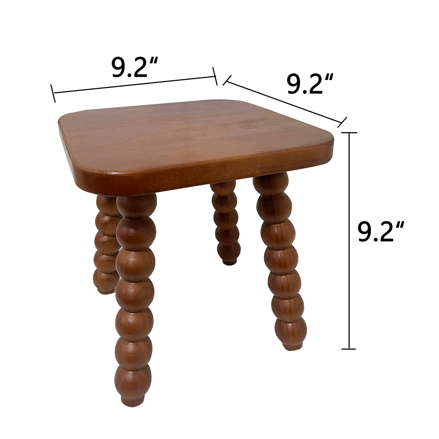 JUIOETUR Solid Wooden footstool9.3 Inch - Short Stool for Kids & Adults, Sensory Table Helper - Sturdy Foot Stool for Bathroom, Kitchen, Bedroom, Natural Plant Stand, Toddler Helper (Brown)