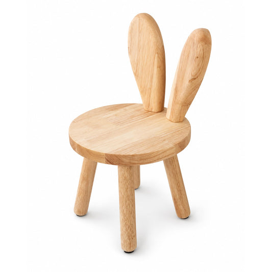 HuiBeans Bunny Chair for Ages 1.5-4 - Small Toddler Wooden Chair with 9.25" Seat Height, Solid Wood Rabbit Stool for Nursery, Playroom & Low Tables, Mini Kids Furniture - 1 Pack