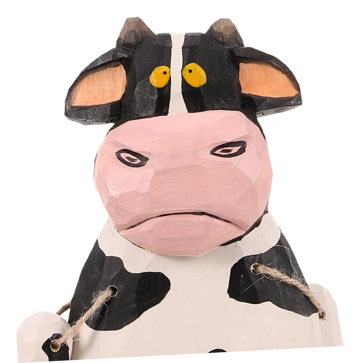 Yardenfun Cow Statue Long Legs Cartoon Cow Figurine Wooden Decor Animal Figurine for Home Garden Cake Decoration Easter Display Kids Gift 12.20 X 5.51 X 1.96 in