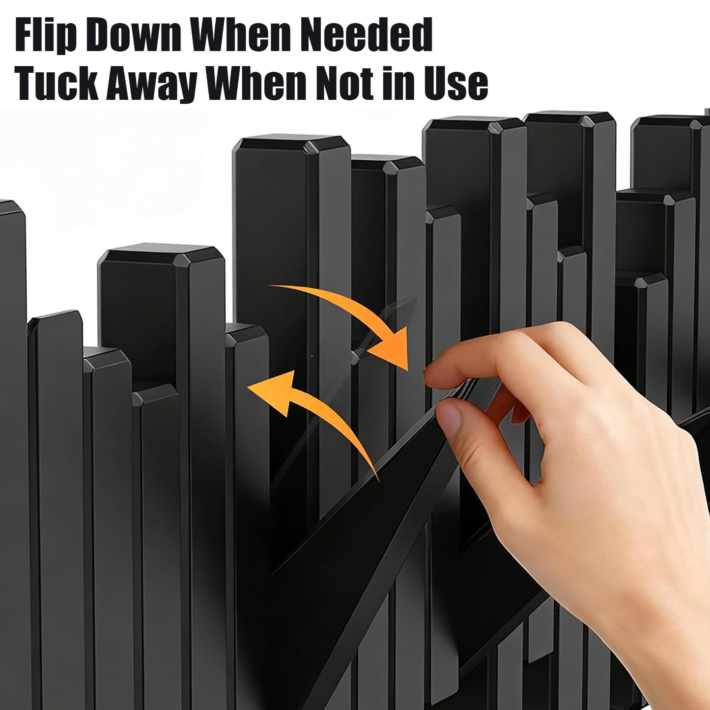 BWCXR Wall Mounted Wooden Coat Rack with Flip-Down Piano Key Hooks, Hardwood Heavy Duty Wall Hook Rack with Hidden Mount for Entryway, Coats, Bags & Hats, Black 4 Hooks