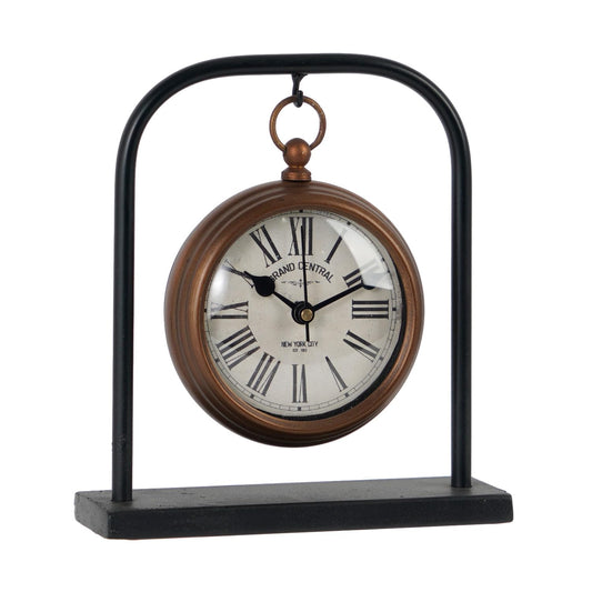NIKKY HOME Small Vintage Desk Clock, Silent Decorative Bronze Table Clock