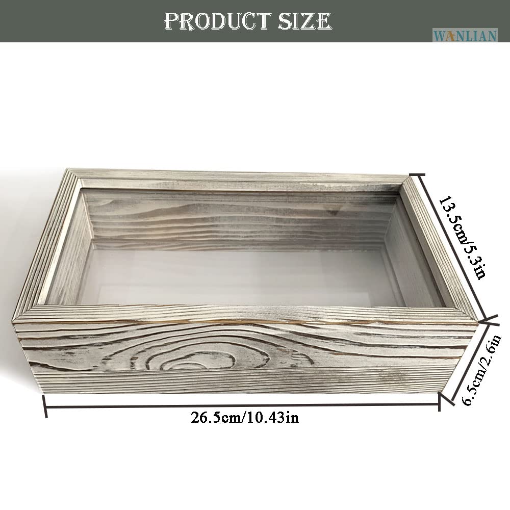Shadow Photo Frame,Wooden Double-Sided High-Definition Plexiglass Storage Box, DIY Display Box, Suitable for Dried Flowers, Specimens, Handicrafts, Baby Souvenirs and Photos (Rustic White)