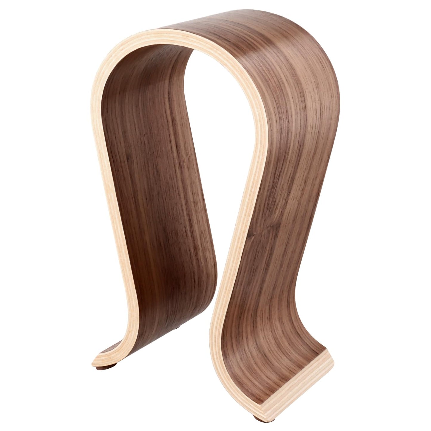 QWORK Wood Headphone Stand - Headset Holder, Arch Bridge Design - Universal Compatibility, Ear Headphones Hanger Holder, Stylish Desk Headset Holder for Headphones, Cables, Game Pads, QS32269