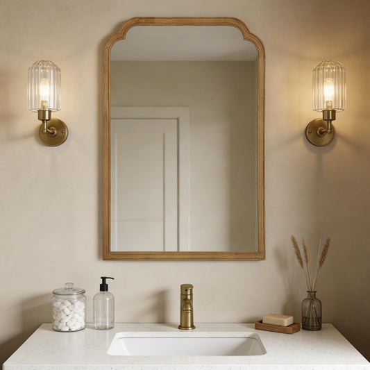 WallBeyond 24" x 36" Natural Wood Mirror for Wall Mounted, Rustic Wood Frame Wall Mirrors Decorative for Living Room or Bathroom Mirror (Natural Color)
