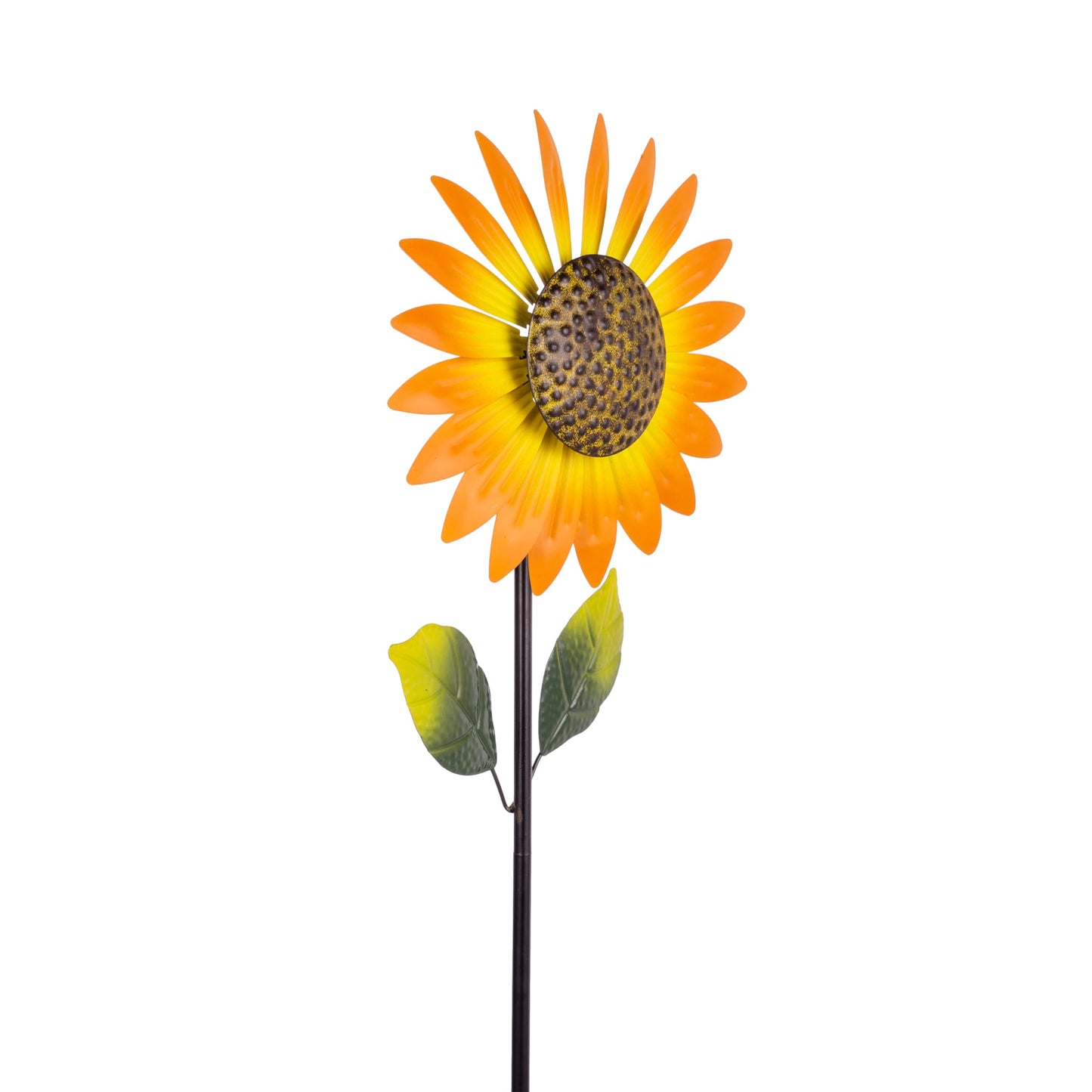 Viveta 2Pack Metal Sunflower Wind Spinner Outdoor,Kinetic Decorative Wind Sculpture wtih Sturdy Stake,Pinwheels for Yard and Garden