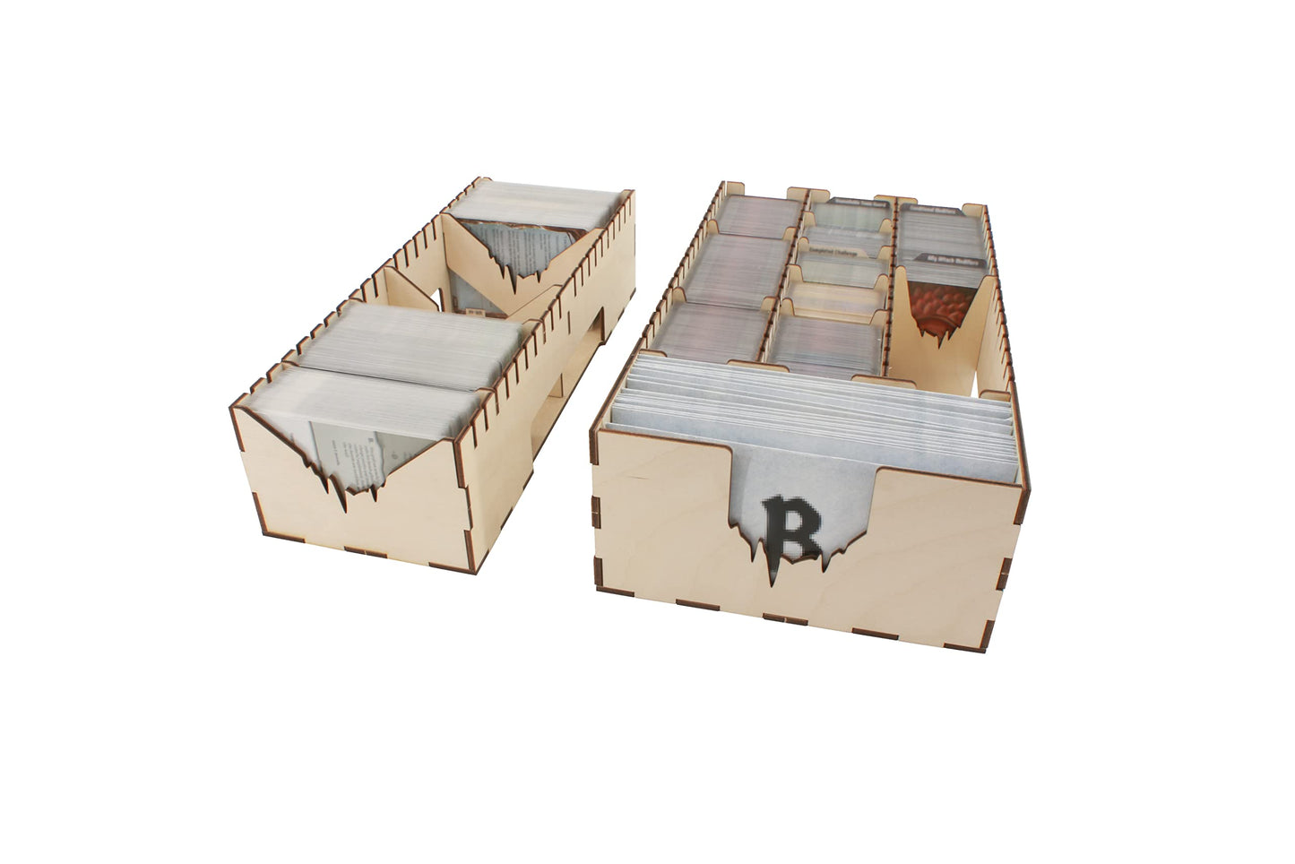 The Broken Token Frosthaven Compatible Game Organizer - Monster Tray Version, Birch Wood Storage Box for Cards, Tokens, Rulebooks, Boards - Wooden Game Organizer