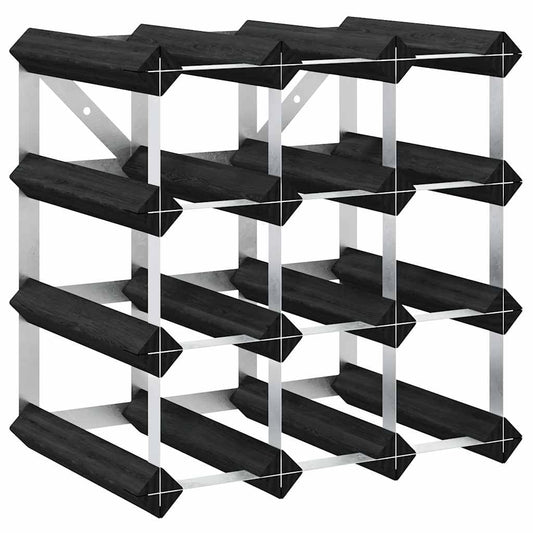 vidaXL Countertop Wine Rack, Wine Bottle Holder for 12 Bottles, Wine Storage, Wine Bottle Organizer for Living Room, Modern, Solid Pine Wood