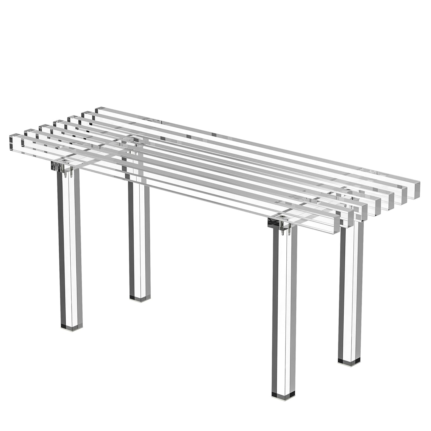 Sumerflos Acrylic Entryway Bench - 35" Clear Shoe Storage Bench for Bedroom & End of Bed & Hallway, Holds Up to 350 Lb (Seat for 2 People), Modern, Easy Assembly