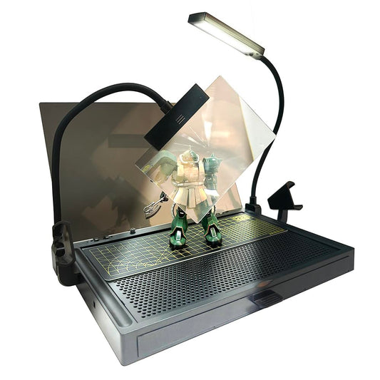 Portable Workbench for Cutting and Assembly Workbench with Drawer, Model Kit Tool for Building, Model Kit Tools with LED Lights, for High-Precision WorkMagnifiers.