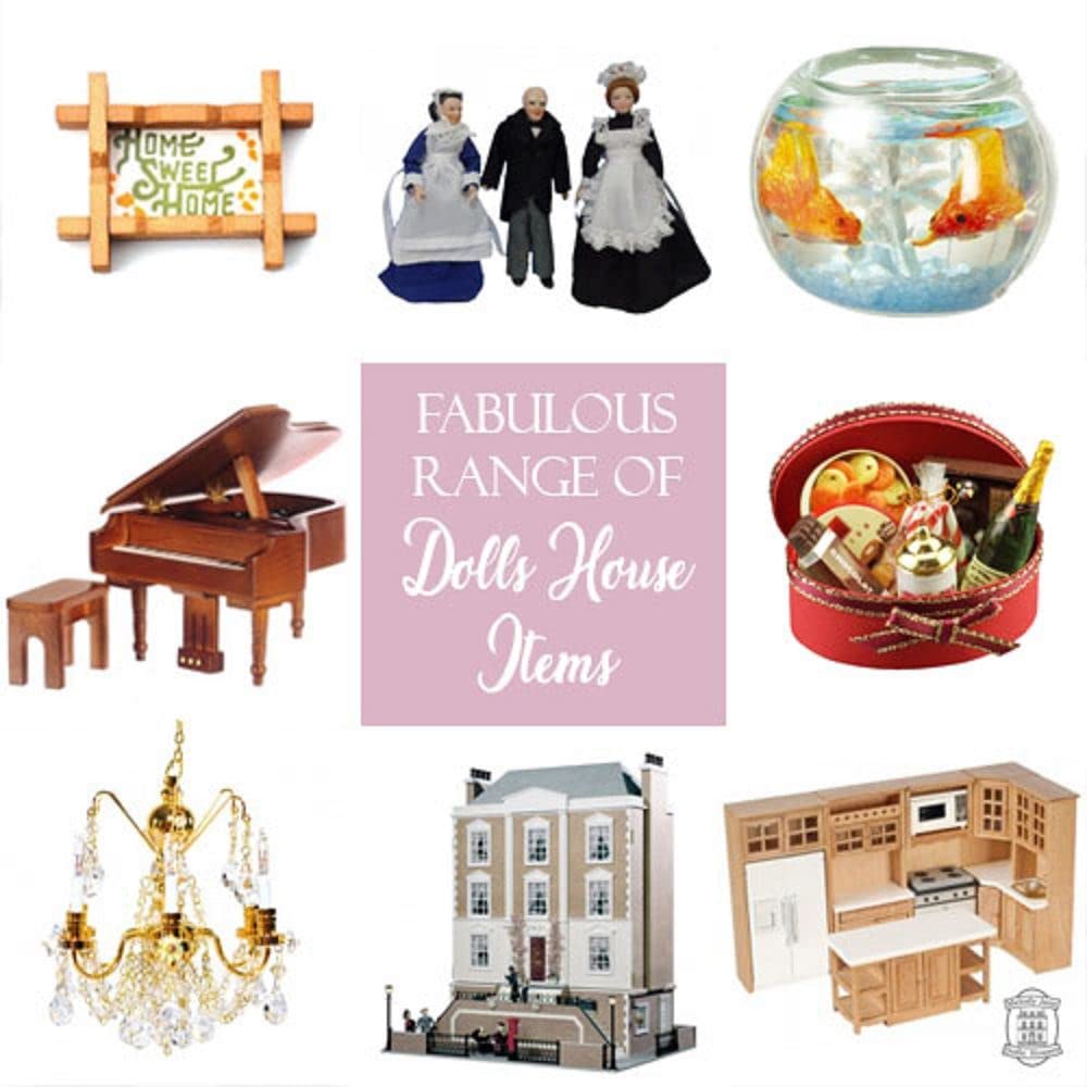 Town Square Miniatures Dolls House Miniature Furniture Small Shelf Unit & D Green Bathroom Accessories