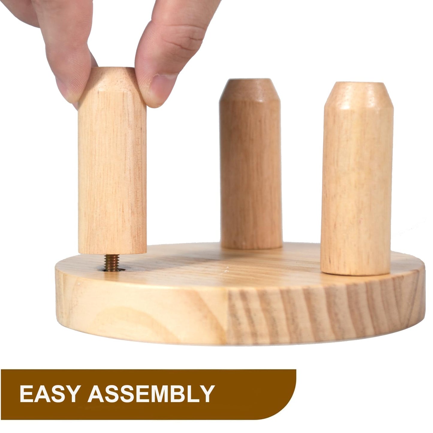 ARTORA Small Wooden Riser, Decorative Round Wood Desktop Plant Stand Mid Century Kitchen Counter Pedestal Stand for Centerpiece Pet Bowl Holder (Natural, 2 Pack)