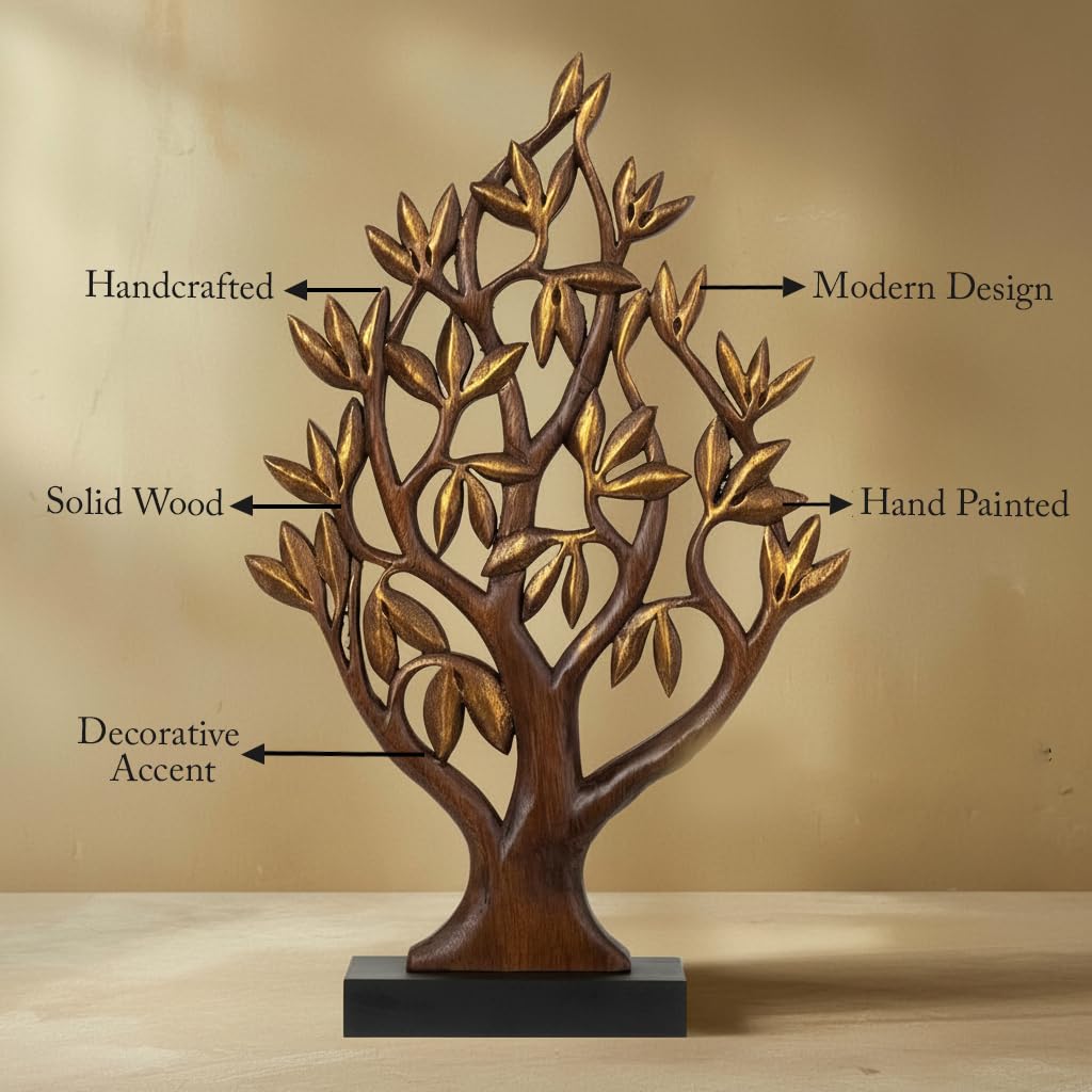 Decozen Gift for Mom, Wooden Tree of Life Sculpture, Birthday, Home Decor, Office, Living Room, Shelf, Fireplace, Farmhouse, Tabletop, Boho and Mantle Decor, Christmas Décorations, Mothers Day Gifts