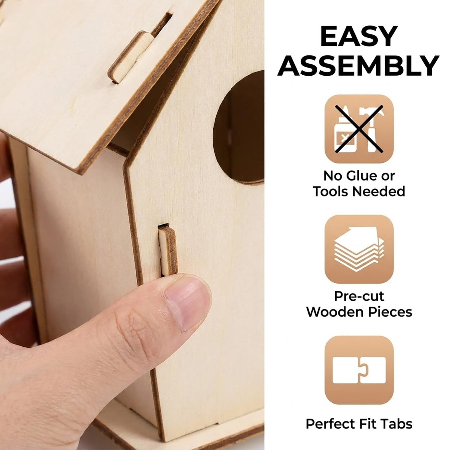 Bird House Kit, Wooden Bird Houses Craft Kits for Kids, 18 PCS DIY Painting Set with Paint Brushes Rope, Arts and Crafts for Kids Ages 6-12