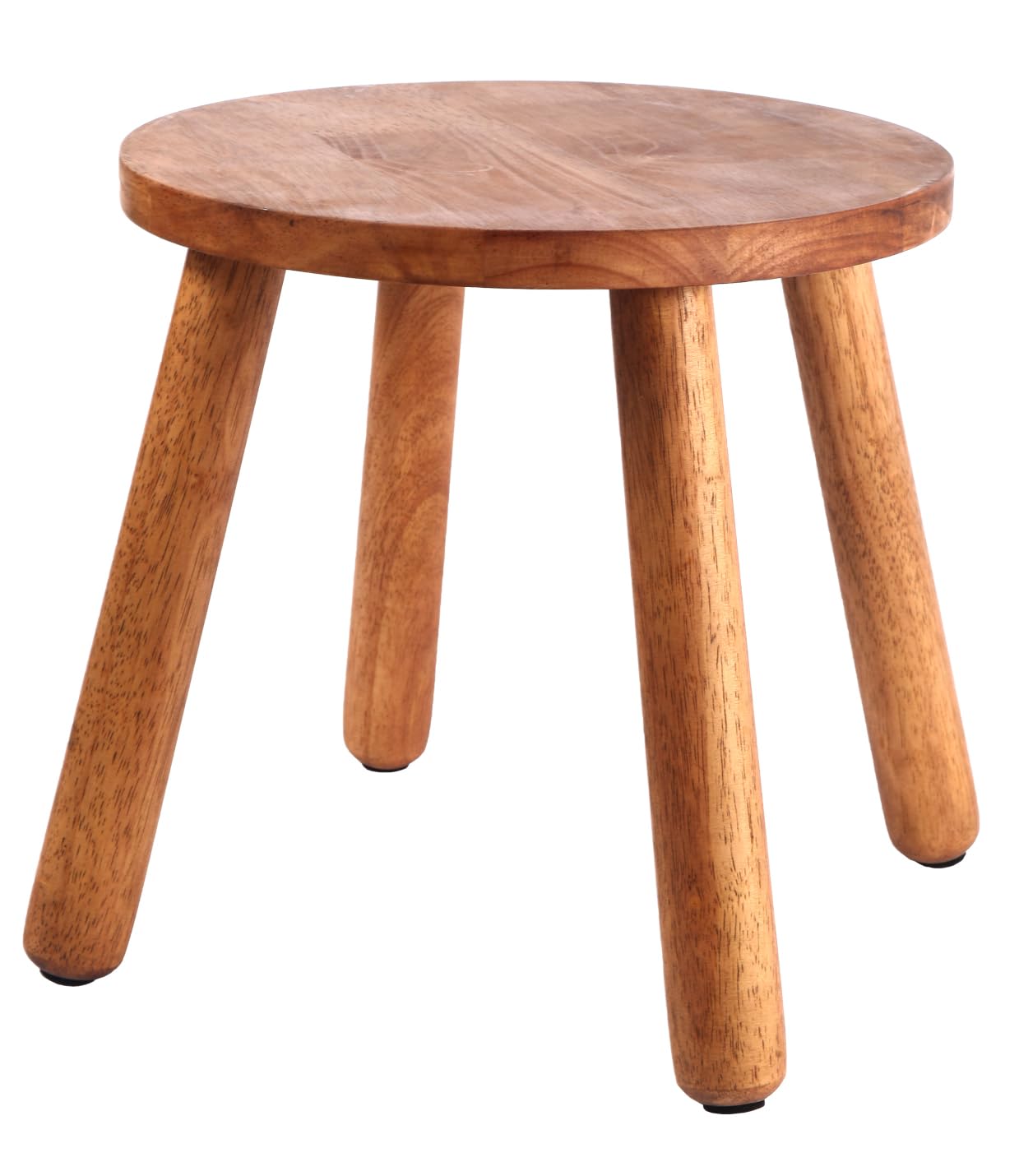 zaowofires Round Solid Wooden Step Stool,Garden Stool,15.8''H,Plant Stool,Wood Legs Detachable for Plant Stand, Kitchen, Bathroom,Bedroom, Livingroom (Walnut, 15.8inch)