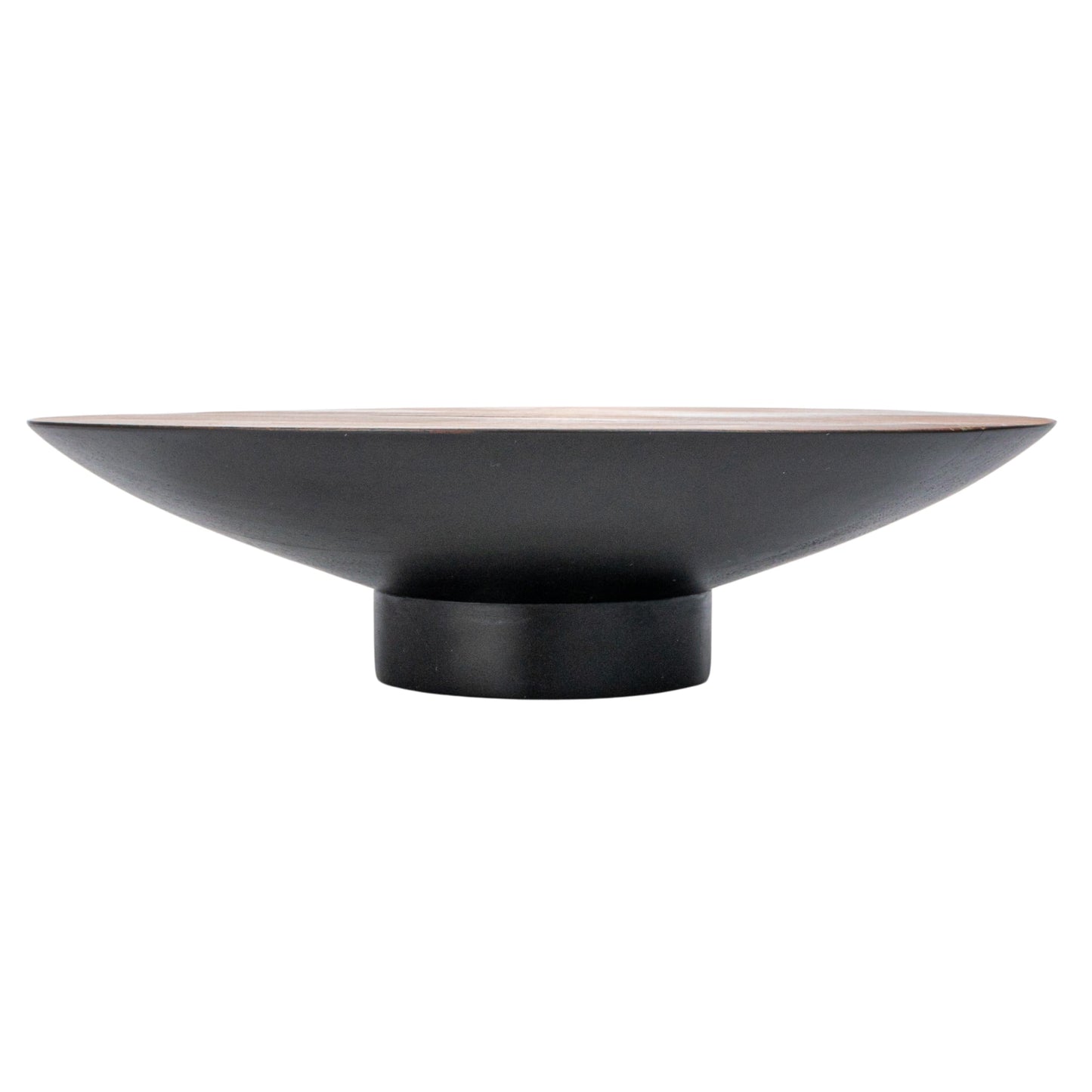 Bloomingville Round Acacia Wood Pedestal with Metal Base, Natural and Black