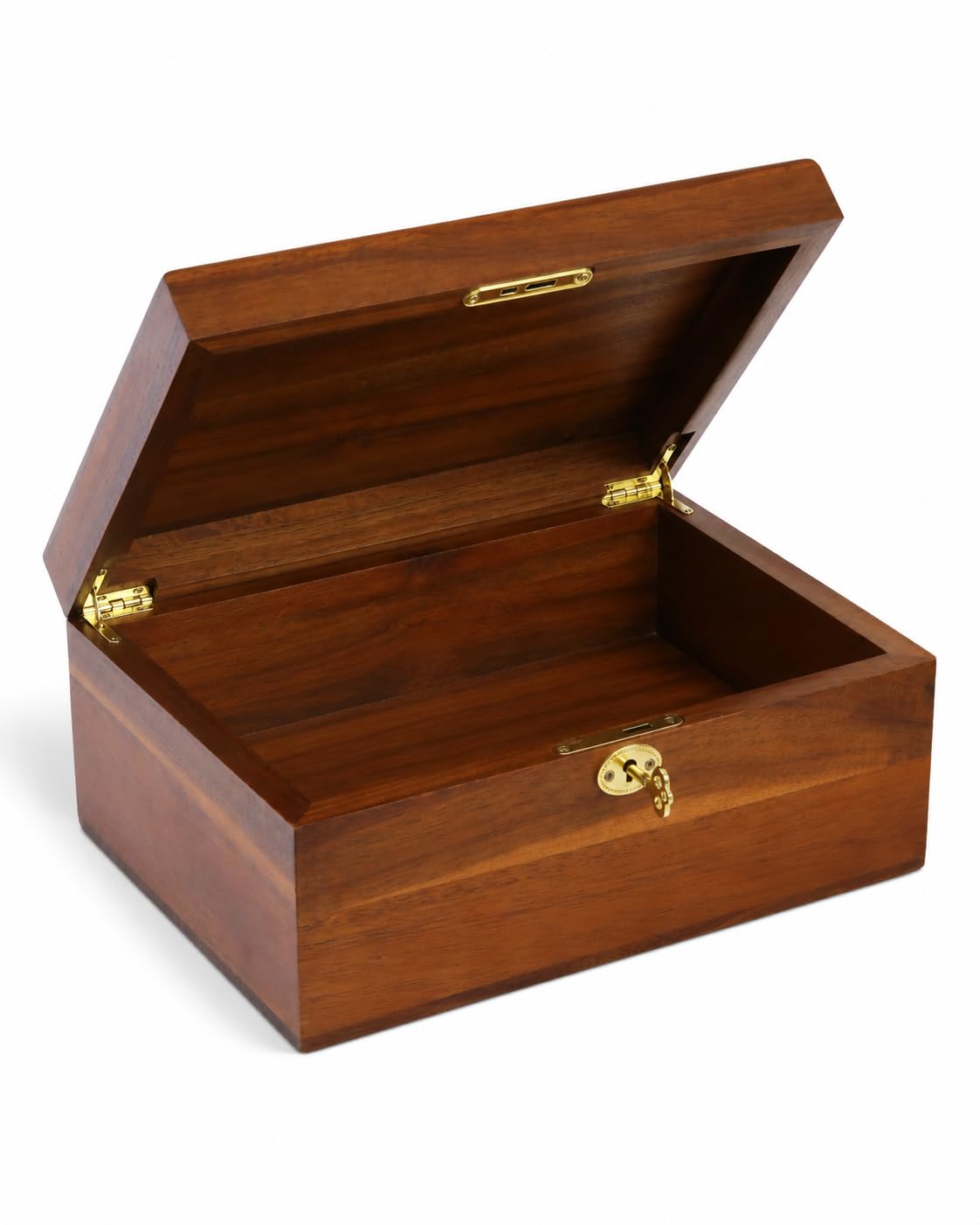 Smilco Hand-Crafted Wooden Keepsake Box with Hinged Lid, Wooden Storage Box